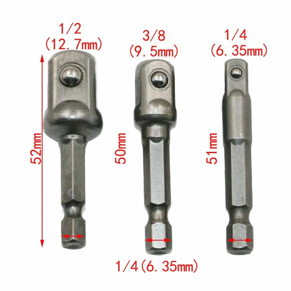 8 szt. Adapter Gniazda Udarowego, Zestaw Nasadek Wiertarskich Adapter Gniazda Wiertarskiego Adapter Gniazda 8-pak Sześciokątny Uchwyt na łeb Kwadratowy do Majsterkowania w Branży