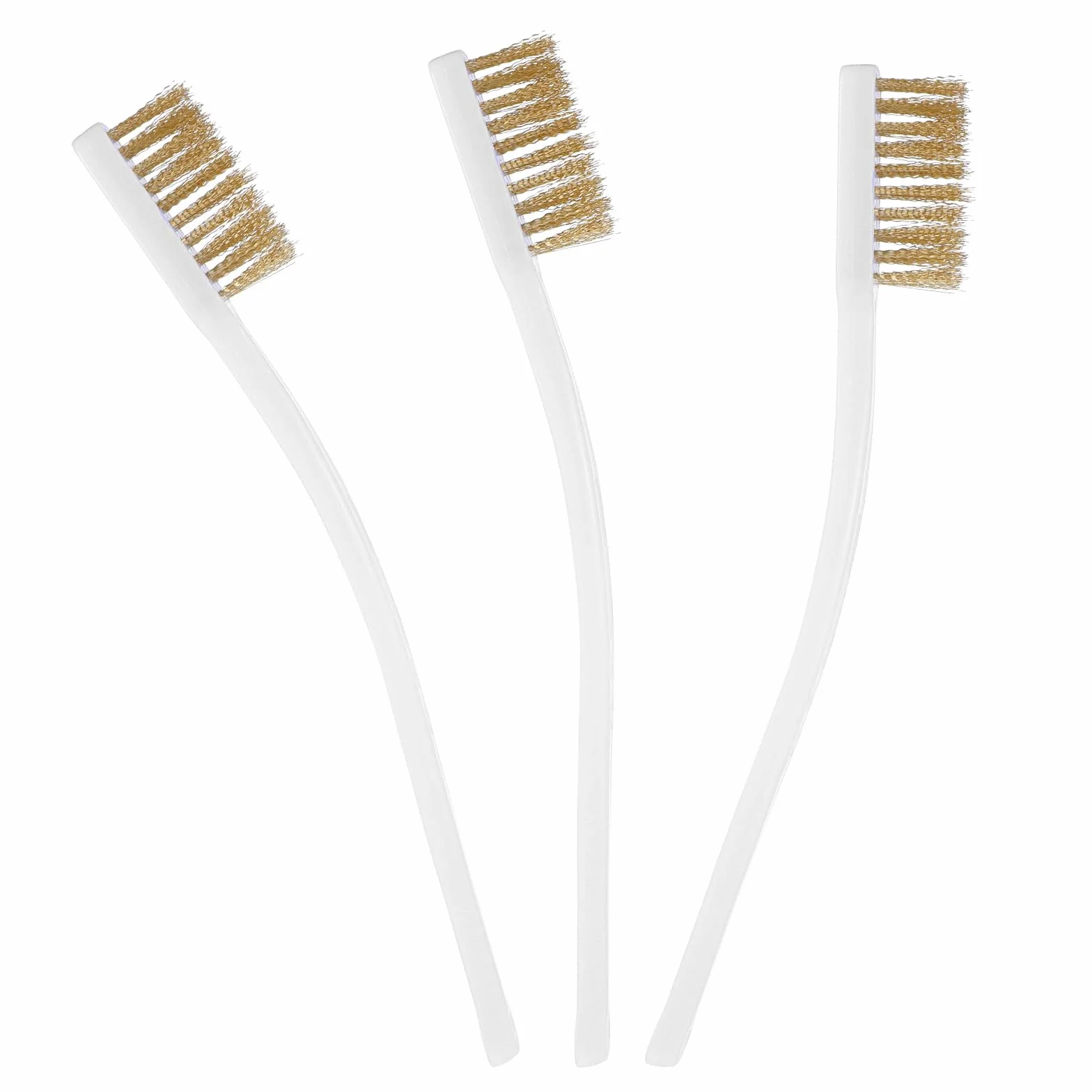 3 sztuki mosiężne szczotki druciane, mosiężne szczotki do czyszczenia metalu, zmywacz rdzy, mała szczotka druciana, szczotka do czyszczenia dyszy drukarki 3D, szczoteczka do zębów z końcówką do