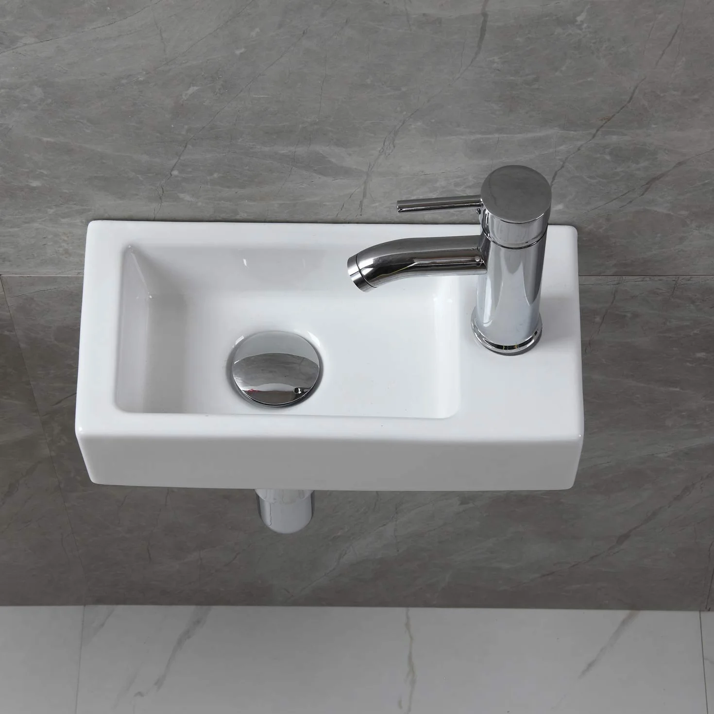 Ceramiczna umywalka ścienna, mała, biała, wysokiej jakości, prostokąt umywalka ręczna do szatni, łazienka, toaleta