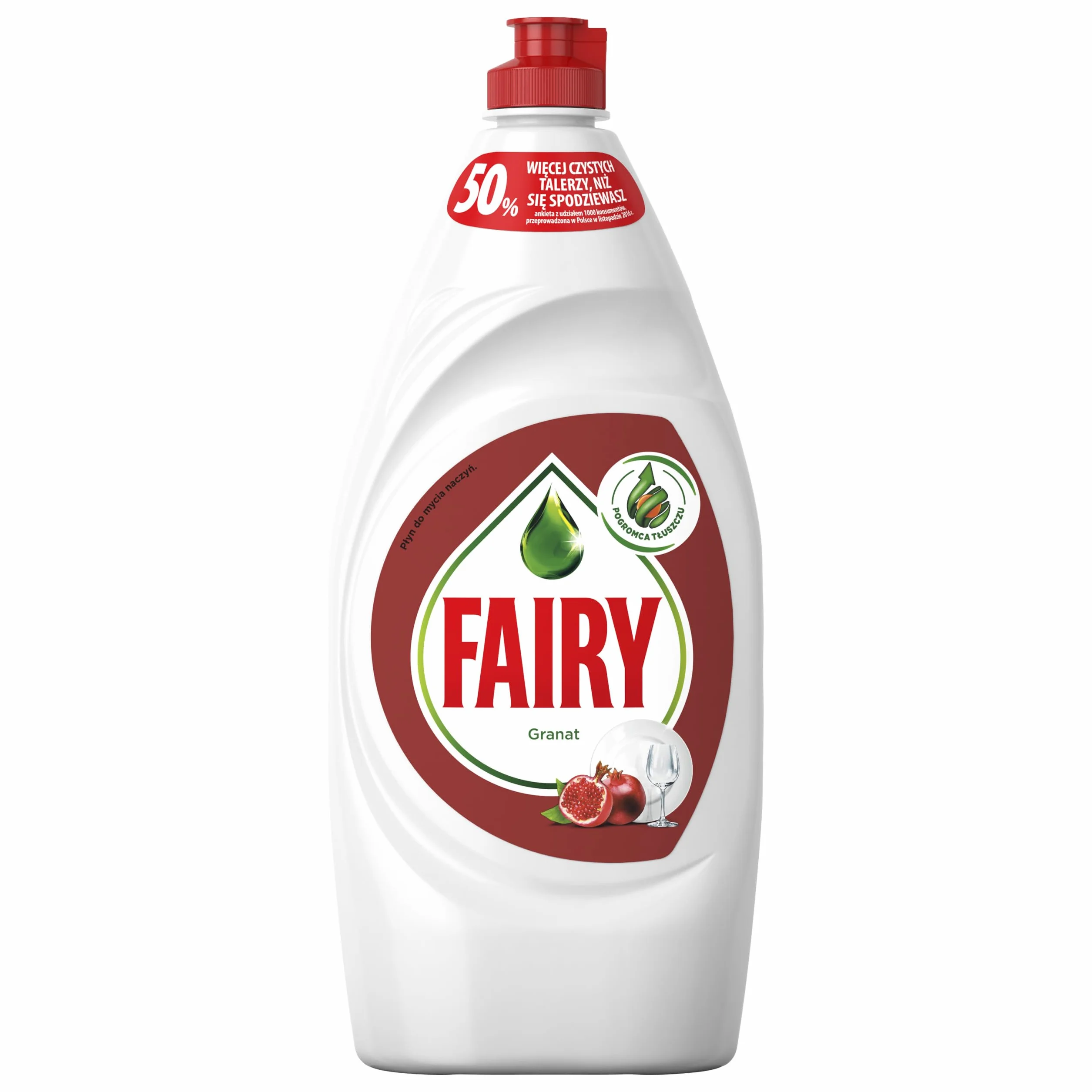 Fairy Płyn do Mycia Naczyń, Granat, Formuła Odtłuszczająca, Do Naczyń Kuchennych, Skoncentrowany, 900 ml