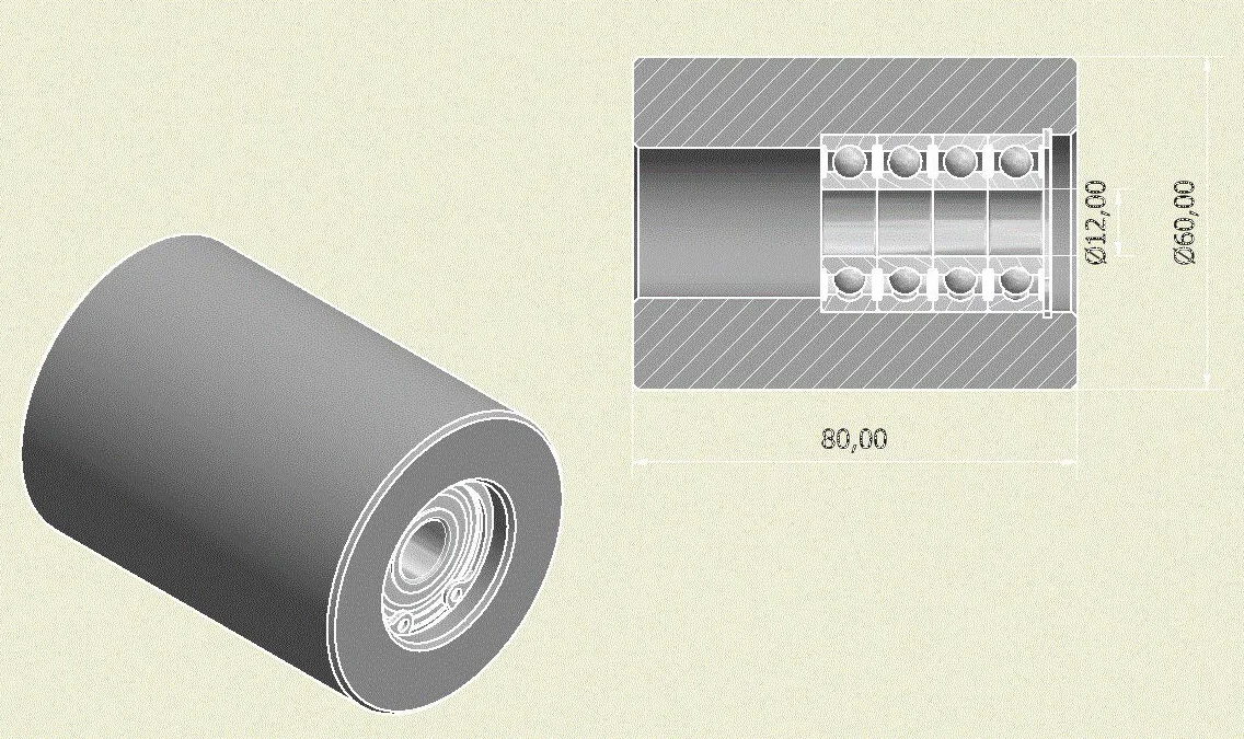 (NY5-24-3 pas) Zestaw kół szlifierki taśmowej do szlifierek nożowych napęd 130 mm - 24 mm - 80 mm szerokości - wał 100 mm tor 60 mm koło pasowe - do pasów 7,6 cm