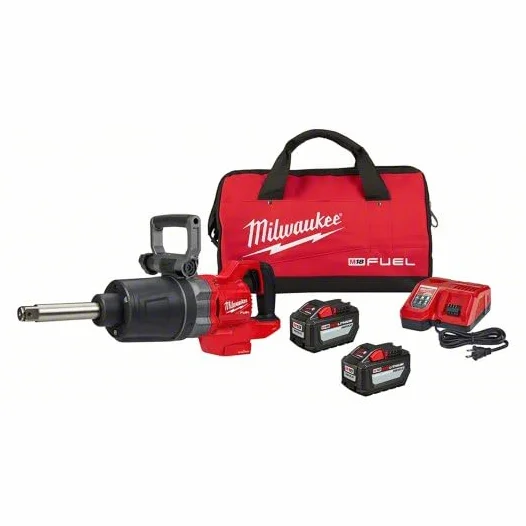 Milwaukee M18 FUEL 18V litowo-jonowy bezszczotkowy bezprzewodowy 2,5 cm. Zestaw kluczy udarowych o przedłużonym zasięgu z dwoma akumulatorami 12,0 Ah
