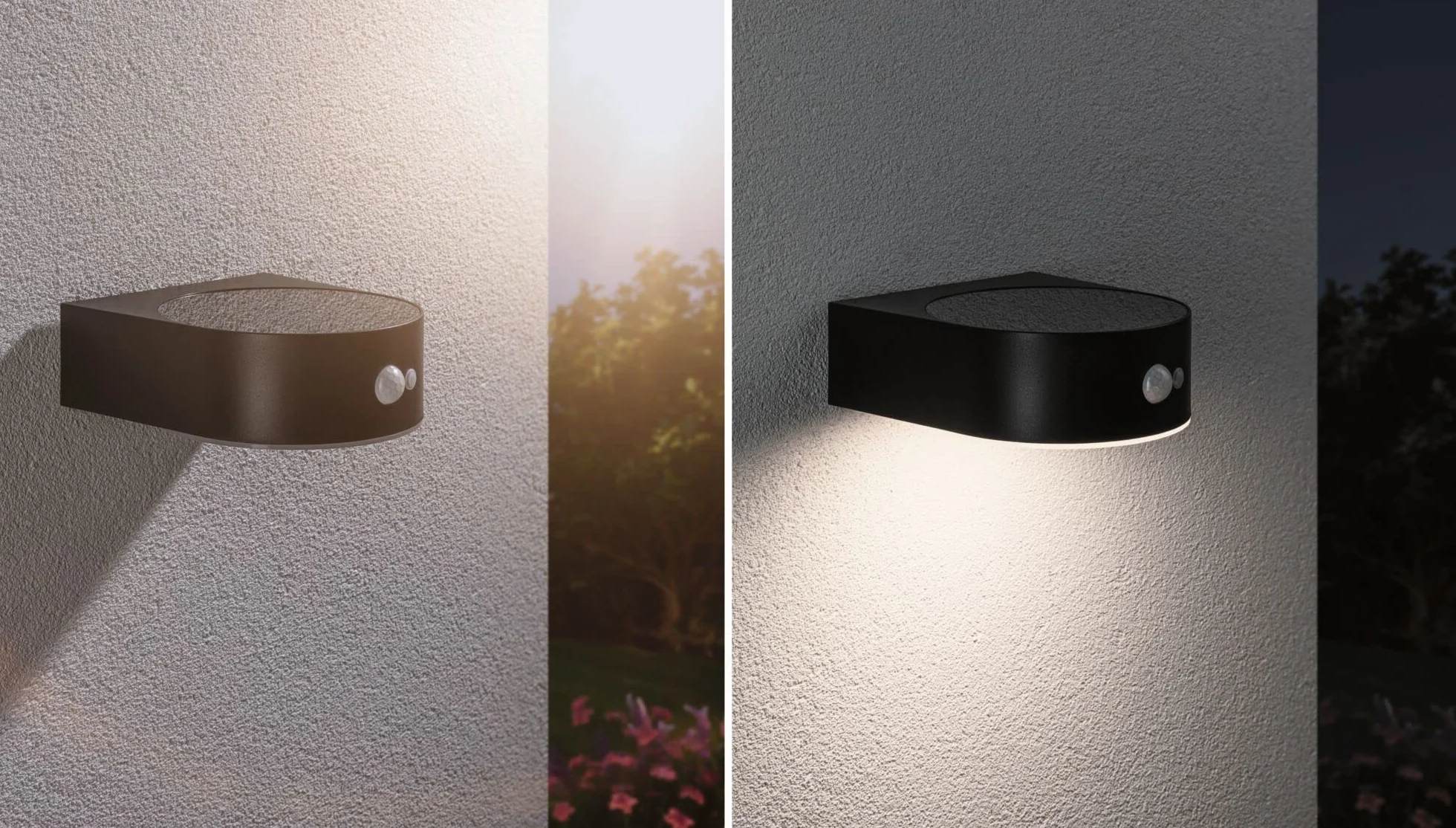 Paulmann Eileen 94570 LED lampa ścienna zewnętrzna z czujnikiem ruchu IP44 3000 K 3000 lm wraz z 1 x 5,5 W ciepła biel czarna bezprzewodowa tworzywo sztuczne do ponownego ładowania