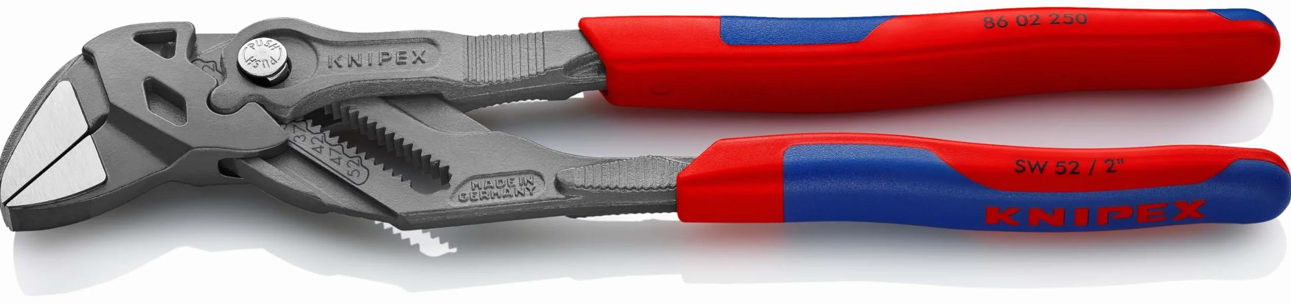 KNIPEX Szczypce-klucz szczypce i klucz w jednym narzędziu fosforanowana, szara z osłonkami wielokomponentowymi 250 mm, 86 02 250