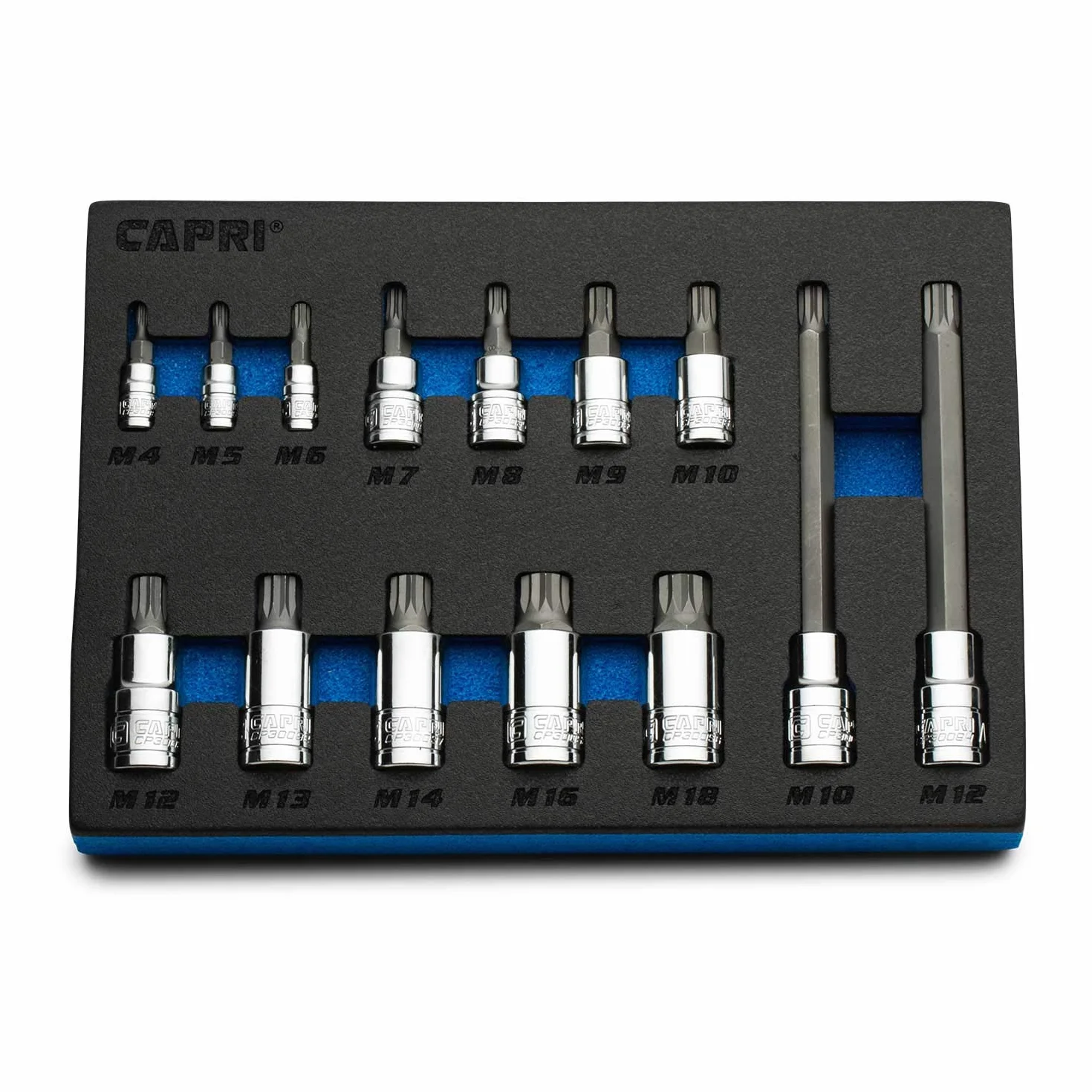 Capri Tools XZN potrójne kwadratowe nasadki, 10-częściowy (zestaw bitów XZN/Master)