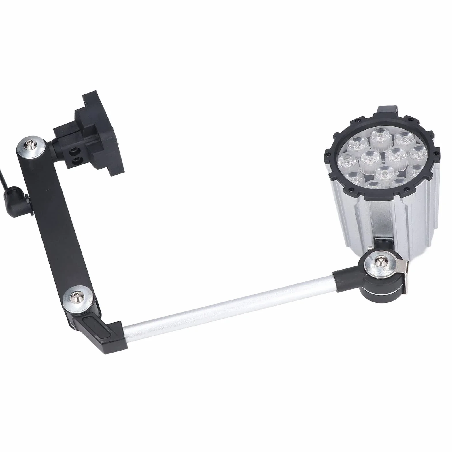 Annadue Robocza LED do Maszyny 12W 24V Składane, Regulowane Długie ramię do Warsztatu Tokarskiego CNC, Stop Aluminium IP67, Białe światło 80+ CRI