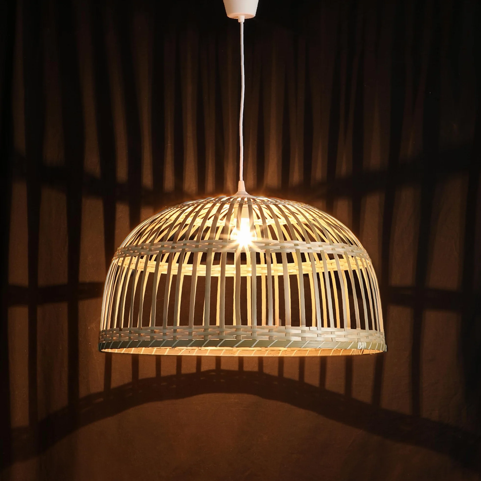 Lussiol 250491 lampa wisząca, bambus, 60 W, naturalna, Ø 60 x wys. 33 cm