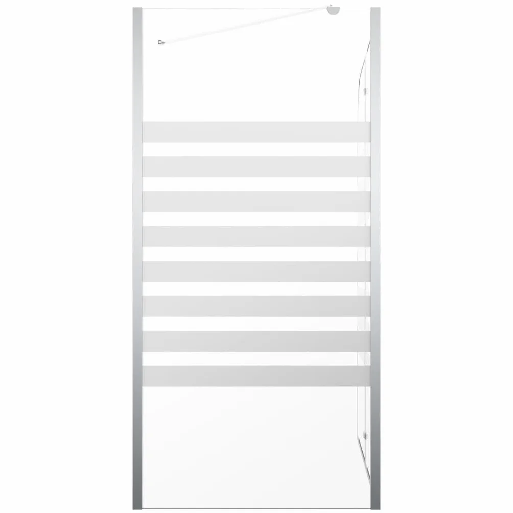 Kabina prysznicowa 120 x 68 x 130 cm szkło hartowane w paski, składana ścianka wanny z hartowanego szkła z profilami aluminiowymi, składana konstrukcja zapewnia łatwy dostęp, w zestawie podpórka