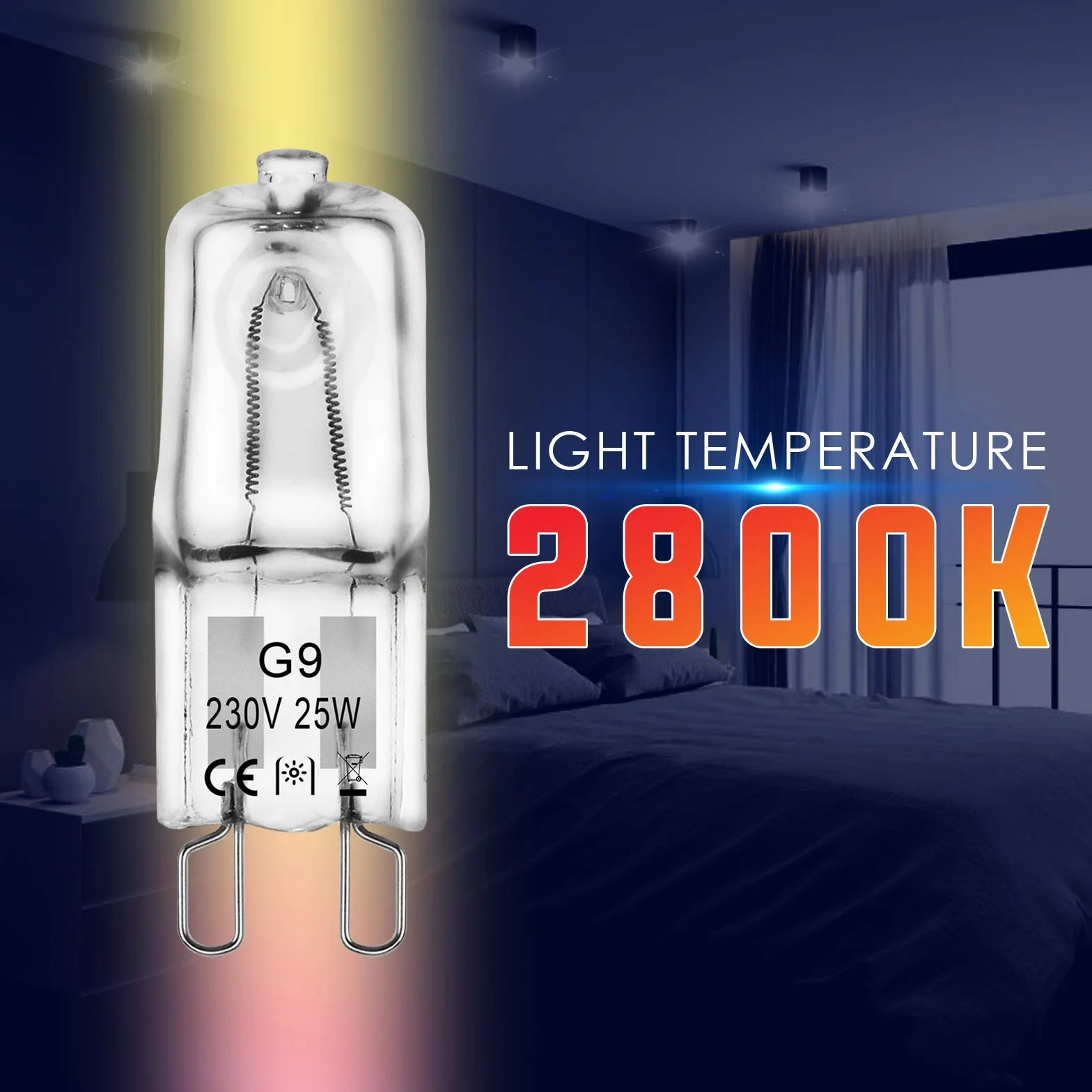 BROTOU Zestaw 4 żarówek halogenowych G9, G9, 25 W, 230 V, 2800 K, ściemniane, halogenowe żarówki do piekarnika, mikrofalówki, kuchenki sufitowej (4-25 W)