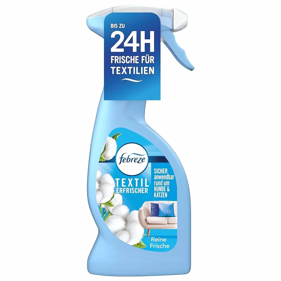 Febreze Spray odświeżający do tekstyliów, 375 ml, czysta świeżość, technologia świeżego powietrza, usuwa głęboko osadzone zapachy i nadaje świeży zapach