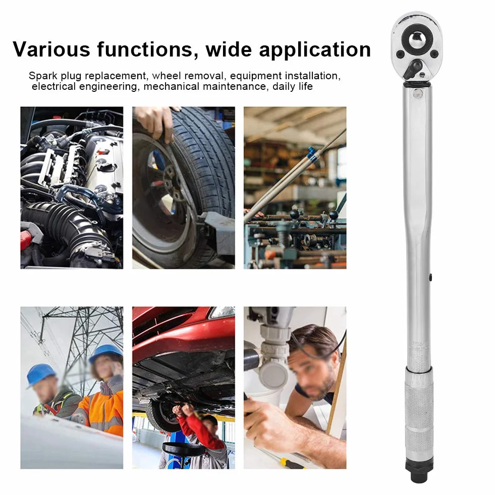 FLEXMAN Klucz Dynamometryczny Z Napędem 1/2 Cala, 28–210 Nm, 2 Kierunkowa Grzechotka, Klucz Dynamometryczny Z Ustawioną Wartością Momentu Obrotowego, Tuleja Ze Stali Stopowej