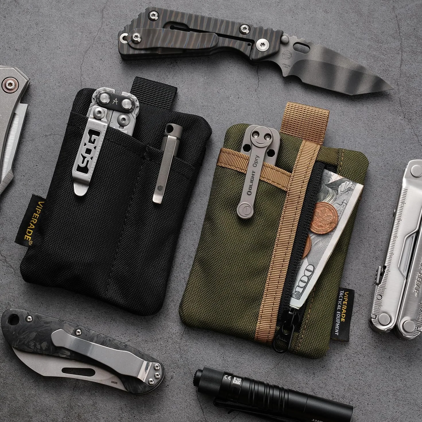 VIPERADE VE29 Mini woreczek EDC mini organizer kieszonkowy z 4 kieszeniami, mały organizer EDC mini organizer na narzędzia wielofunkcyjne, mały męski portmonetka na monety, brelok, mały plecak,