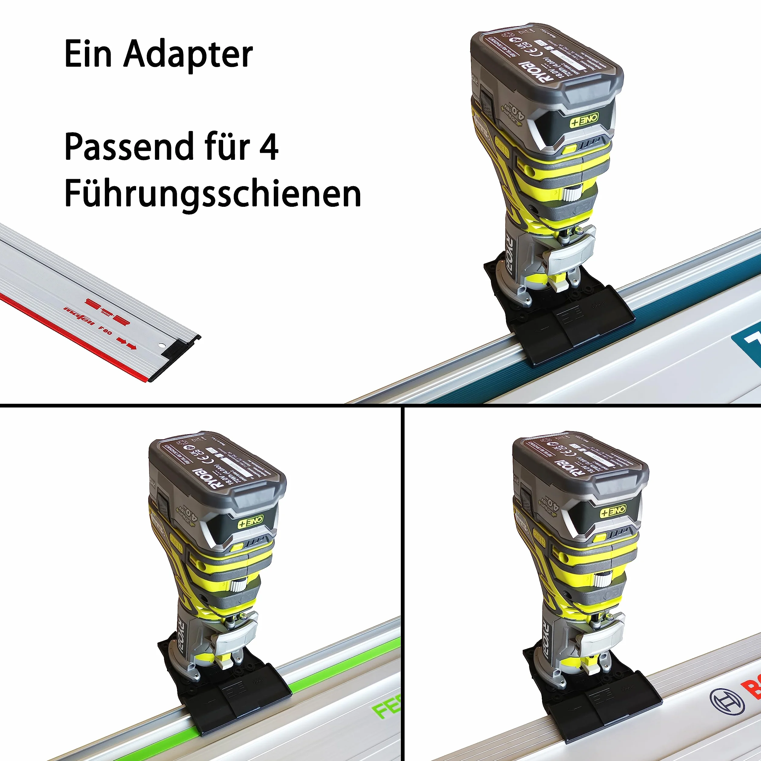 Profesjonalny adapter szyny prowadzącej do Ryobi R18TR / RTR18 / AEG BOF 18BL2 Ridgid 18-Volt-Octane™ do Makita/Bosch/Festool/Mafell szyna prowadząca frezarka górnowrzecionowa frezarka krawędziowa
