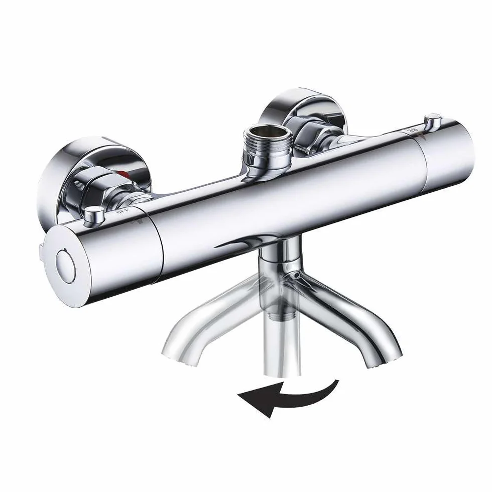 Kibath L455521 kolumna prysznicowa termostat okrągła armatura wylewka Plus, chrom błyszczący