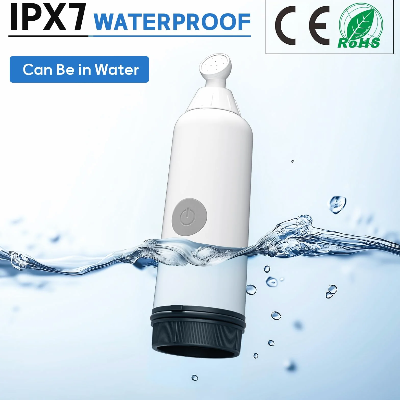 BIGCOW Przenośny elektryczny bidet, 3 dysze prysznicowe, IPX7, regulowane ciśnienie i akumulator, higiena intymna, po porodzie, hemoroidy (czarny)