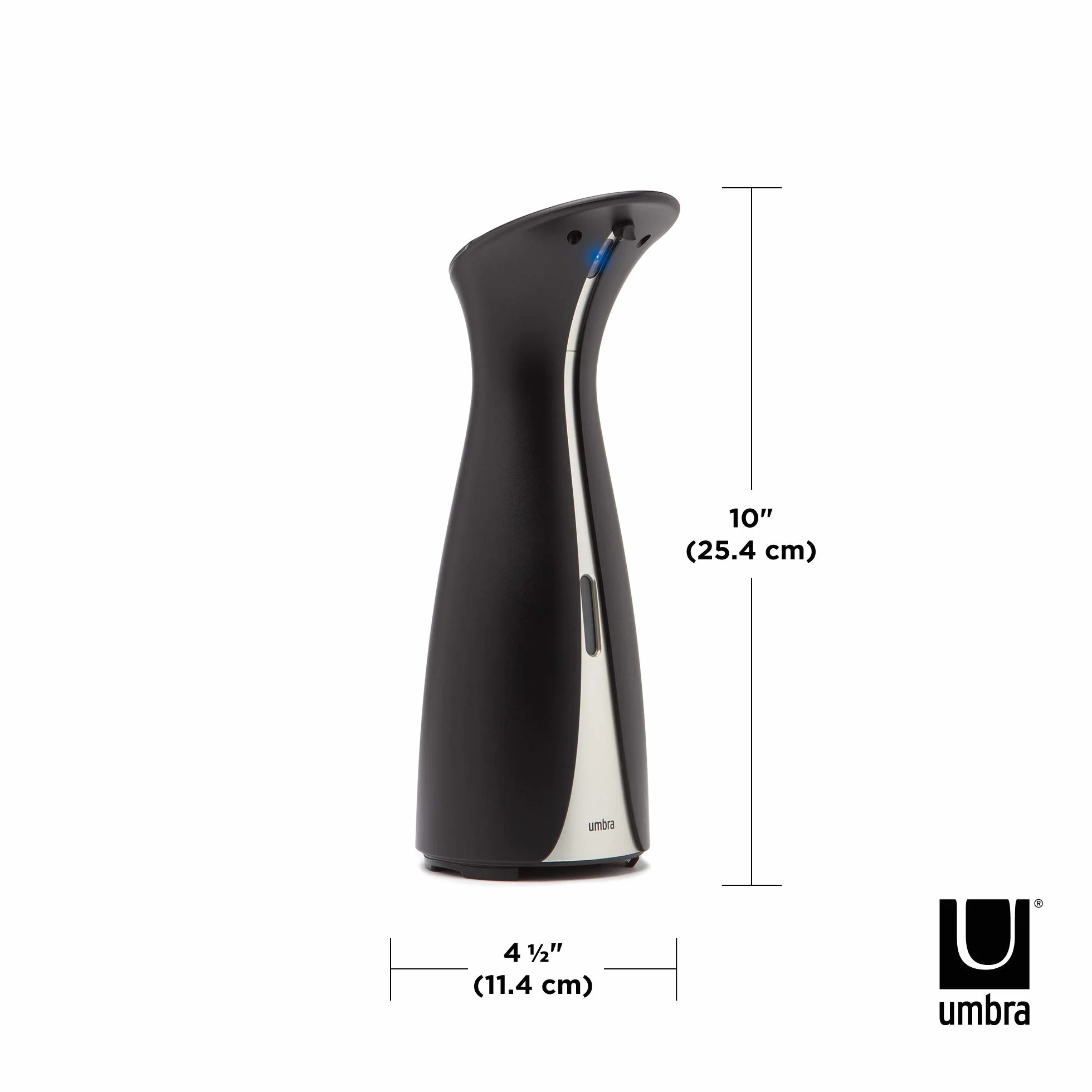 Umbra Otto Automatyczny Dozownik Mydła z Czujnikiem Ruchu, 250 ml, Bezdotykowy Dozownik Mydła z Czujnikiem Podczerwieni do Mydła w Płynie, Czarny/Antracytowy