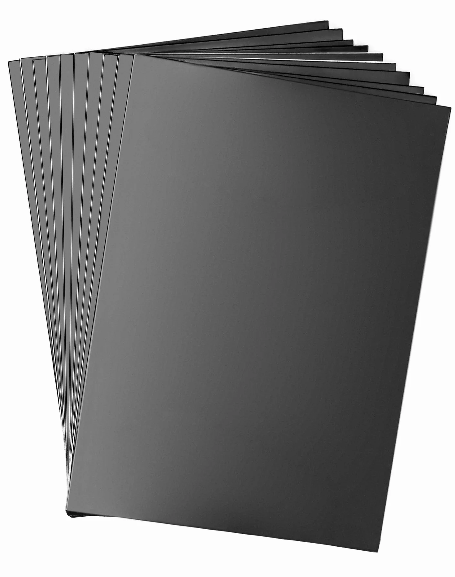 QWORK 10 sztuk folii magnetycznej DIN A4, samoprzylepne, gr. 0,6 mm, czarne, magnesy na lodówkę