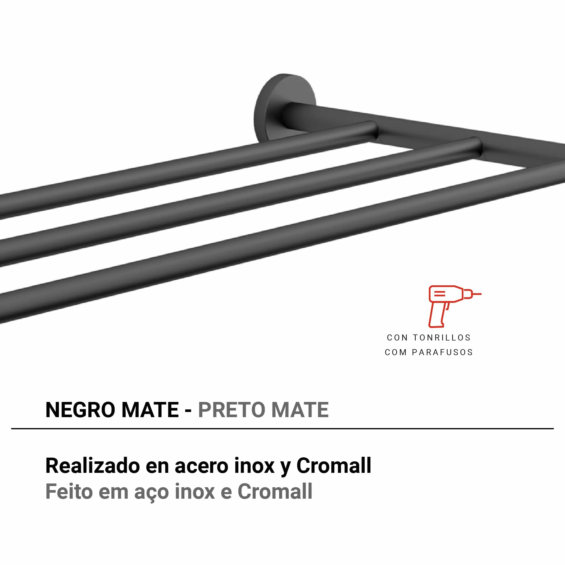 Gedy Półka na ręczniki Felce Black Matte