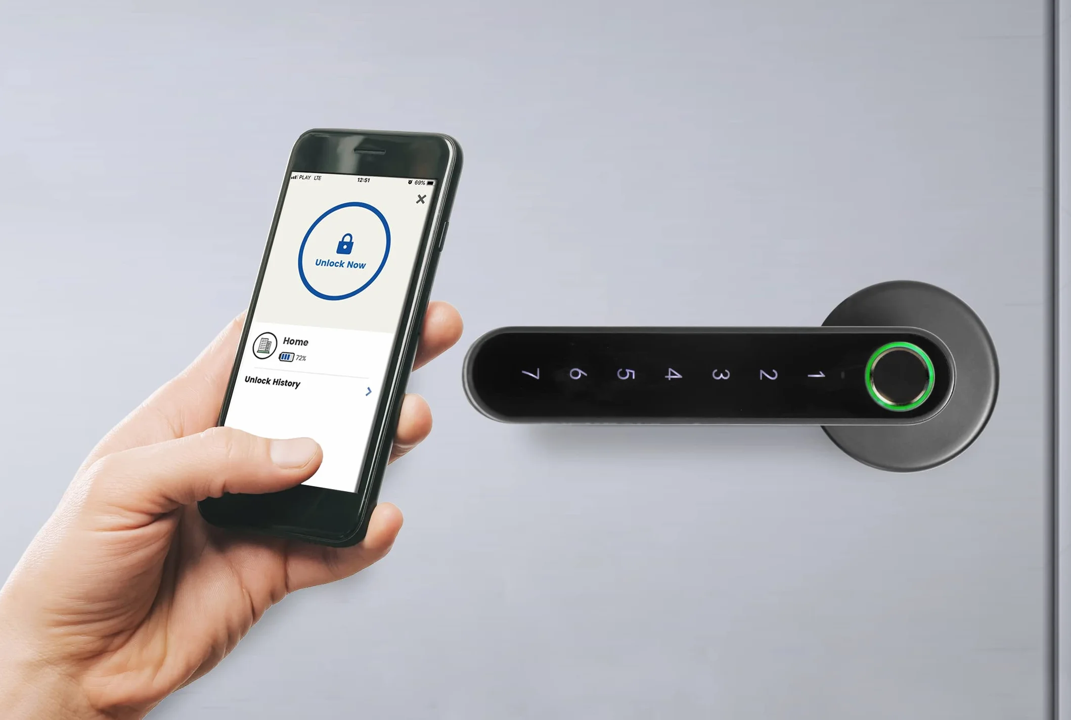 Orno OR-ZS-853 elektroniczny zamek do drzwi z klawiaturą dotykową i funkcją Smart – czytnik linii papilarnych, Bluetooth 4.0 (czarny)