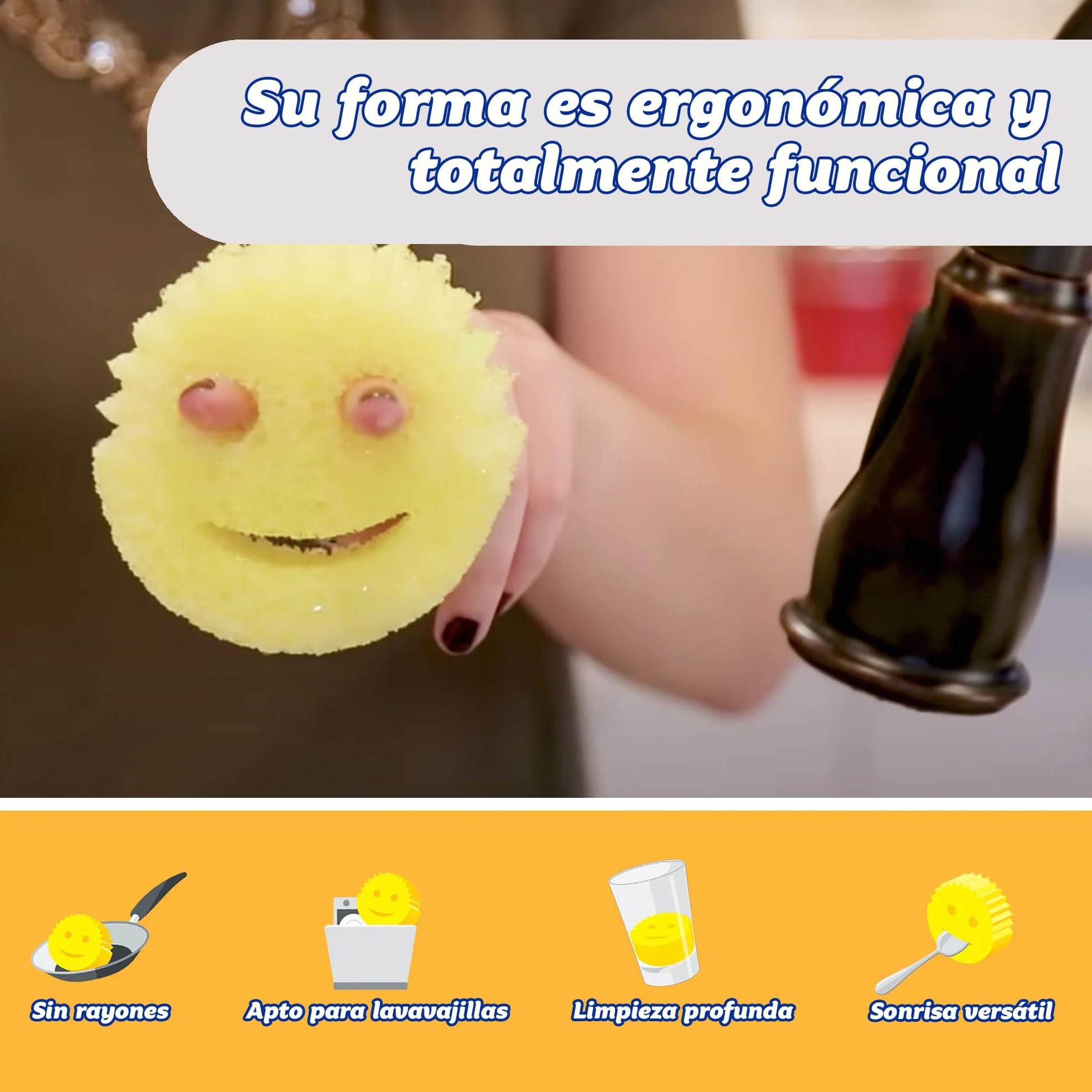 Scrub Daddy Flextexture Gąbka, Żółty, 8 szt.