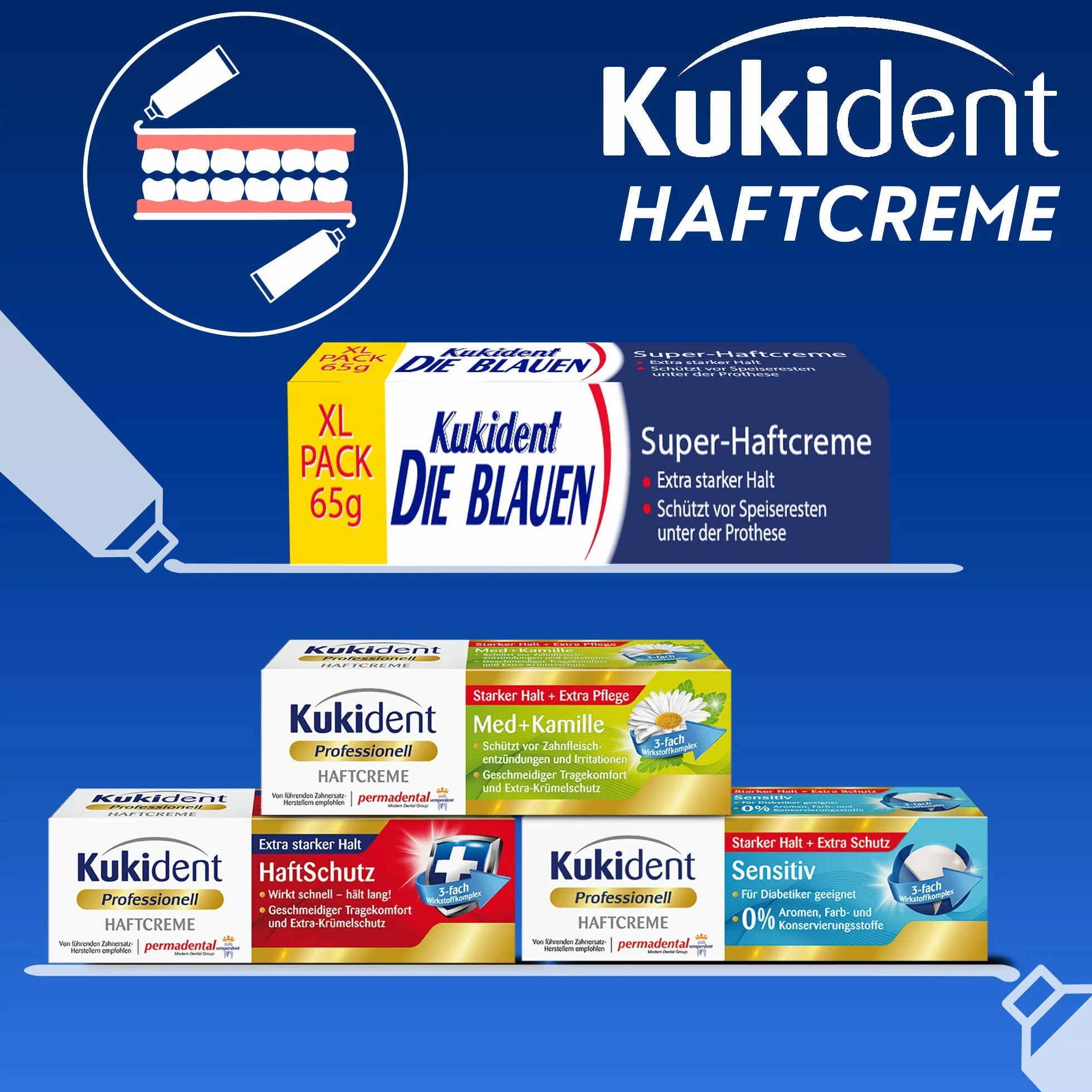 Kukident Aktiv Plus Zahnersatz-Reinigungstabletten, 99 Sztuka Tablety