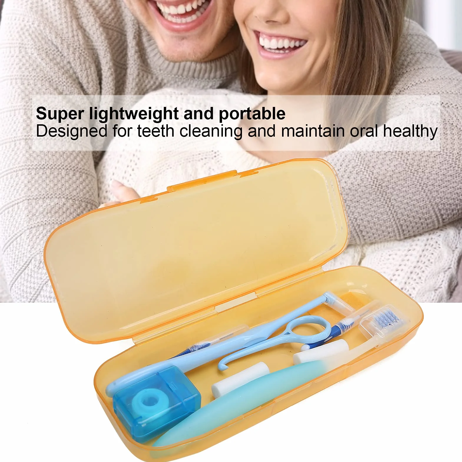 Ortodontyczny Zestaw do Pielęgnacji Jamy Ustnej do Aparatów Ortodontycznych, Przenośny Zestaw do Higieny ze Szczoteczką Międzyzębową, Nicią Dentystyczną, Woskiem Ortodontycznym, Zestawem do Czyszczeni
