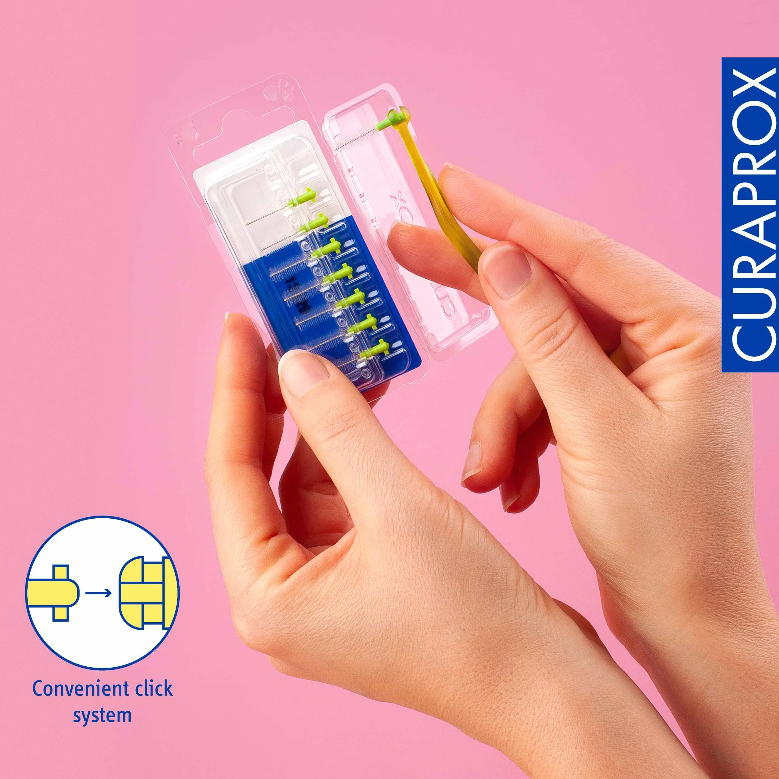 Curaprox Interdental Brush Wkłady CPS 011 Prime-ISO Rozmiar 3, Zielony/Ultra-Fine filamenty do skutecznego czyszczenia wąskich przestrzeni / 8-Pack/Made in Switzerland/English Packaging