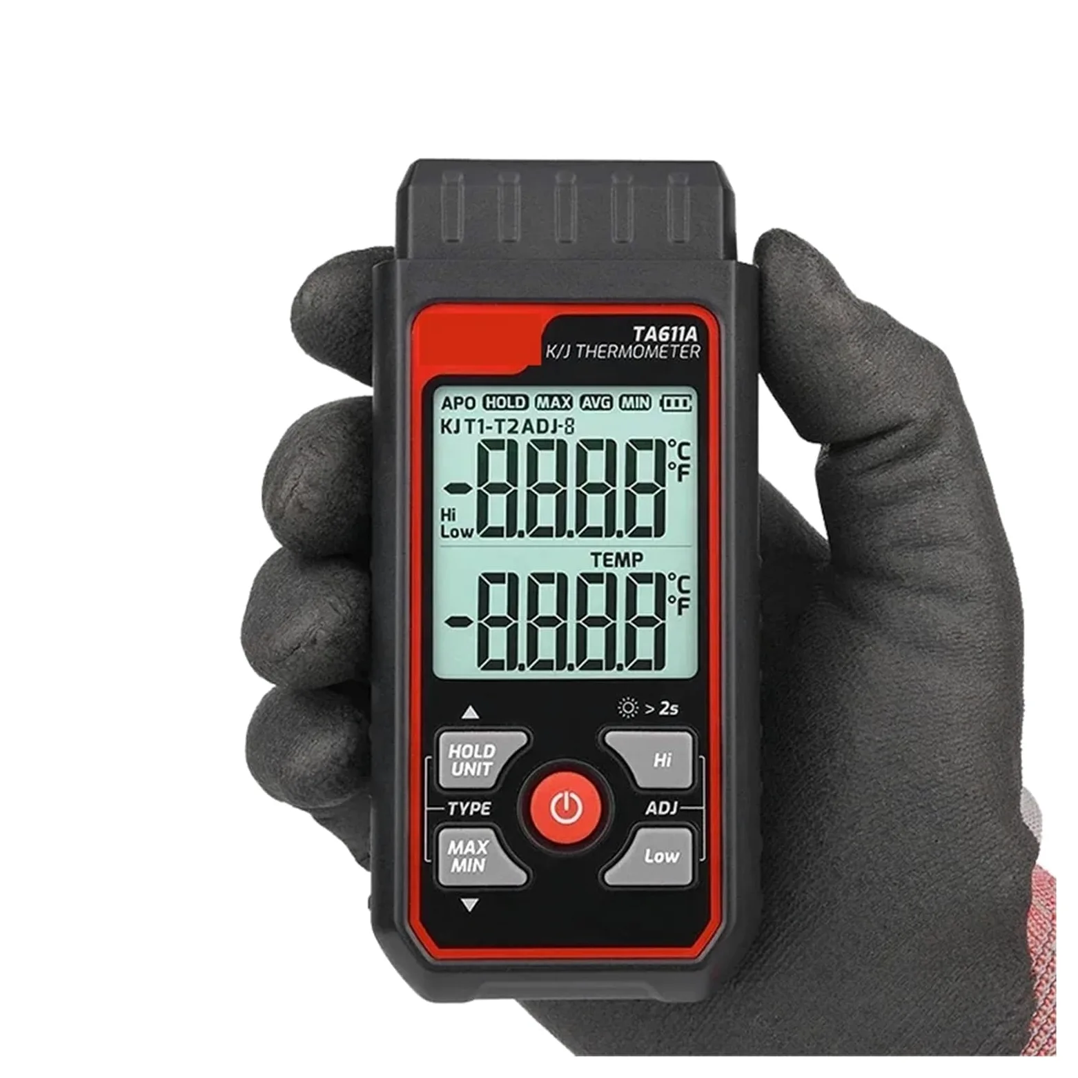 Miernik Wilgotności, TA611A TA611B Cyfrowy termometr termoparowy Termometr K/J, tester temperatury kontaktowej Wyświetlacz LCD Pomiar C/F(TA611B)