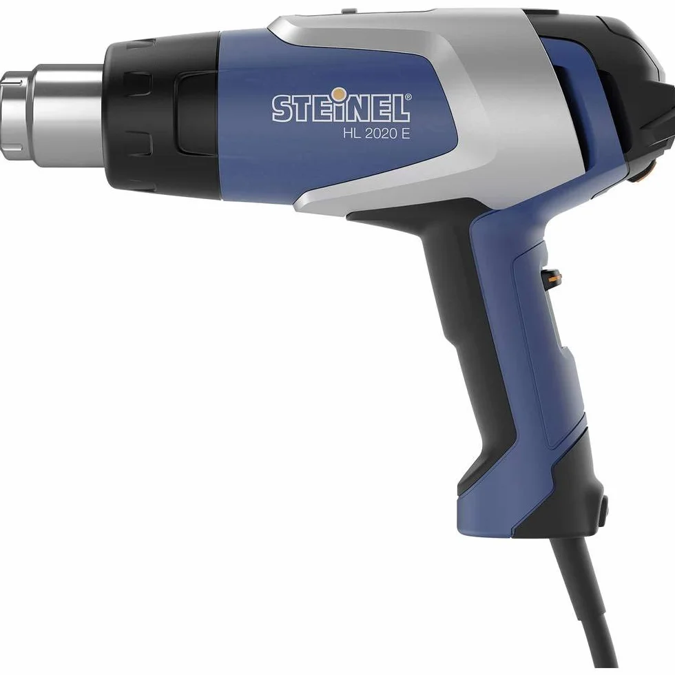 Steinel Opalarka HL 2020 E w walizce, w tym dysza redukcyjna 9mm, opalarka 2200 W, wyświetlacz LCD, 80°-630°C, niebieski