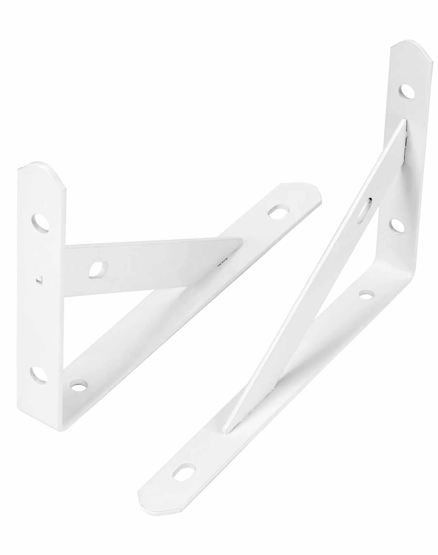 QWORK® 8 sztuk zestaw wsporników półek, wspornik półki ścienny 90 stopni, wspornik półki z akcesoriami śrubowymi, 150 x 95 x 16 mm, biały