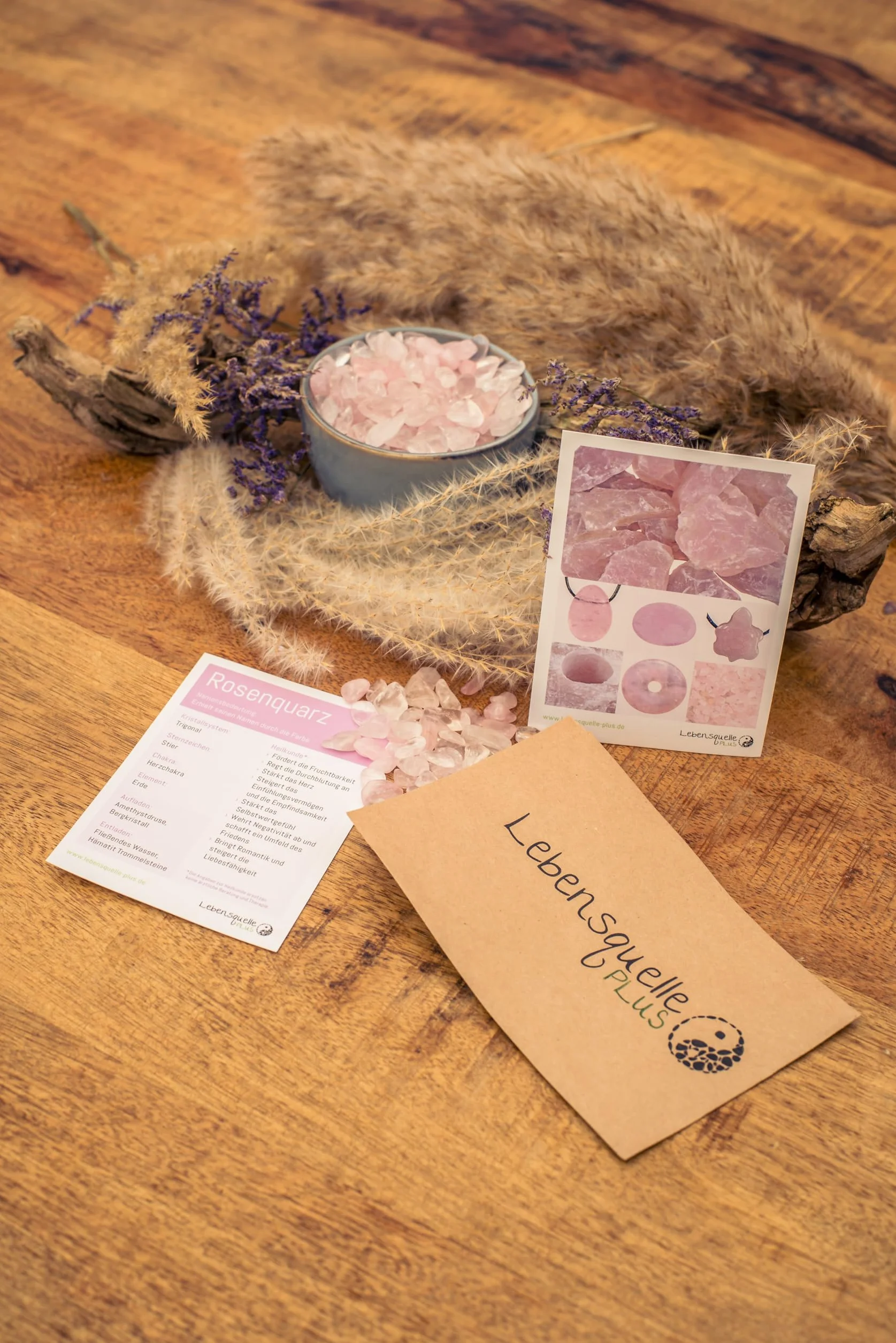 Mini kamienie bębnowe z różowego kwarcu, 100 g, średnica 4-7 mm, jakość premium Lebensquelle Plus