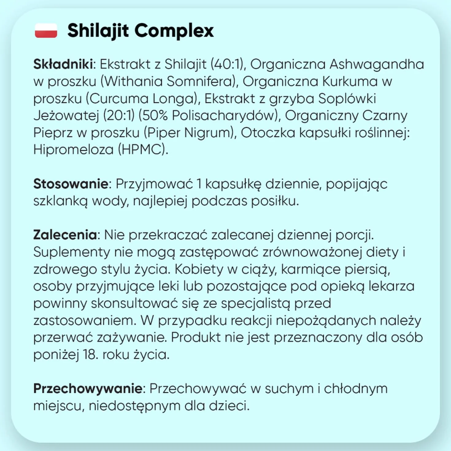 Shilajit Complex 18210 mg 120 Kapsułek Ashwagandha Soplówka Jeżowata Kurkuma 16000 mg Proszek Wegański Bez GMO