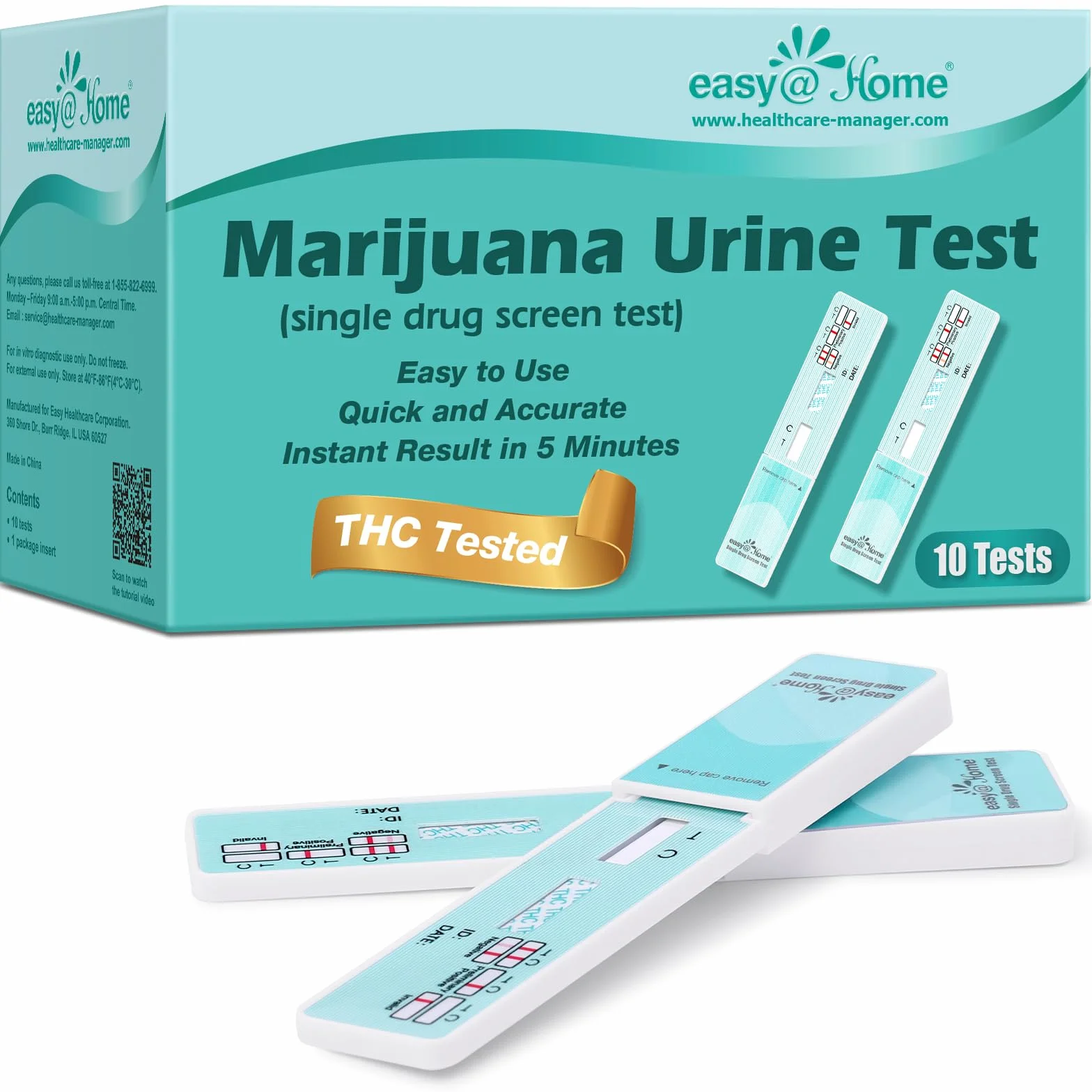 Easy@Home Test narkotykowy marihuany THC - Szybkie wykrywanie w moczu
