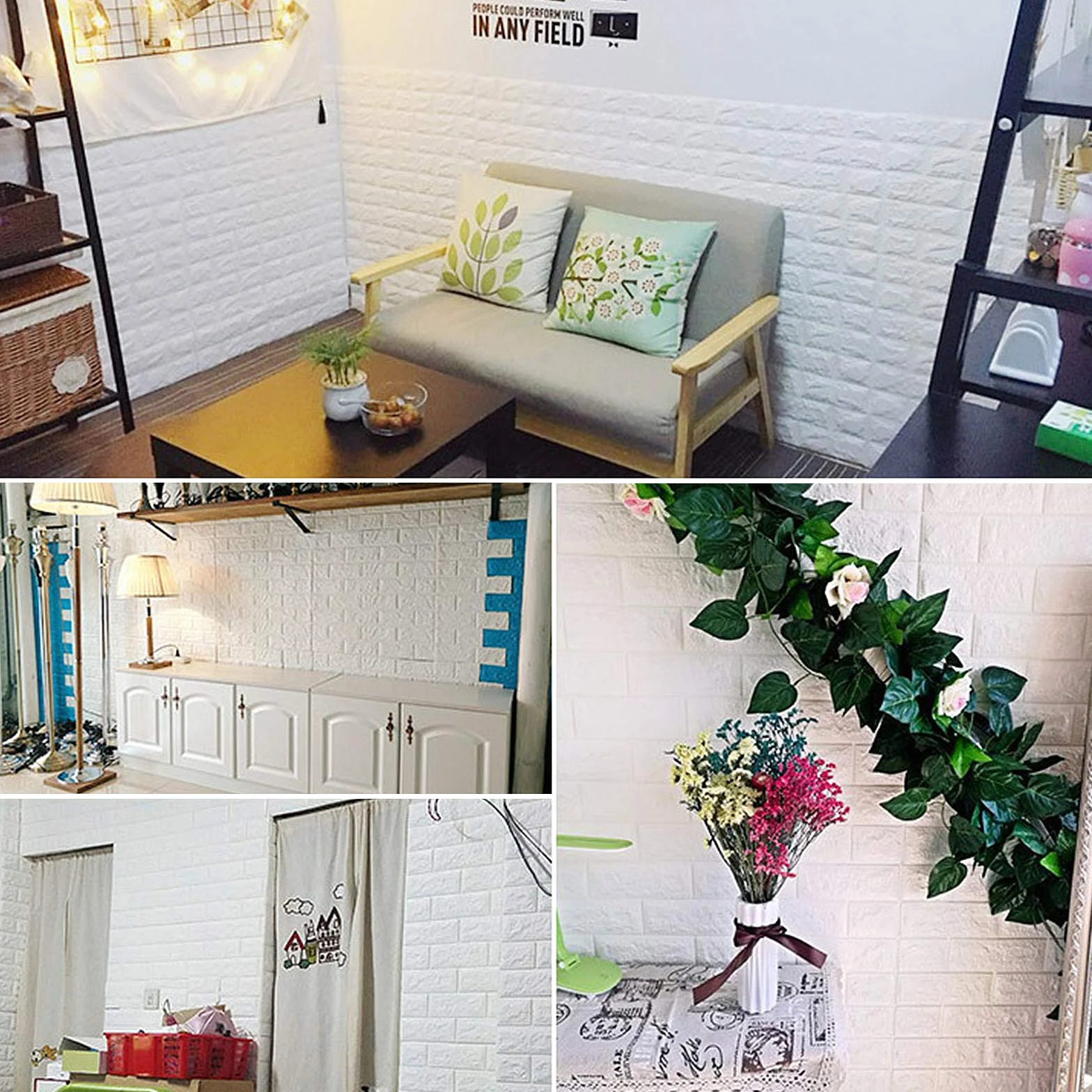 10 sztuk tapety 3D cegły biały 70 x 77 cm panele ścienne nowoczesne wodoodporne PE pianki ścienne dekoracyjne panel do kuchni łazienka salon salon salon TV tło