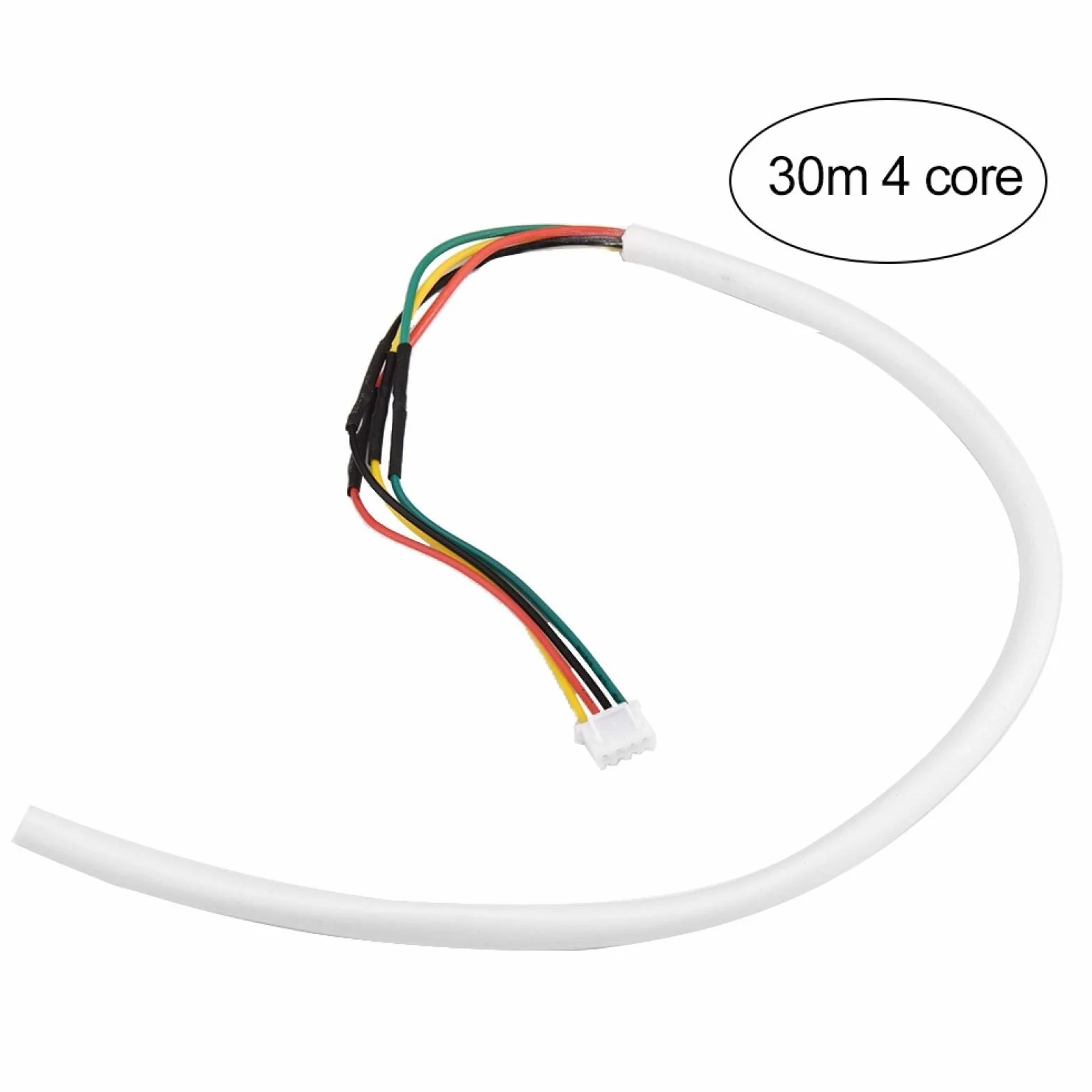 4 rdzeniowy 30 m 0 4 core communication cable 5 mm² okrągły biały elastyczny kabel miedziany , drut miedziany z białym izolacją PCW , do systemu wideo drzwi Przewody elektryczne