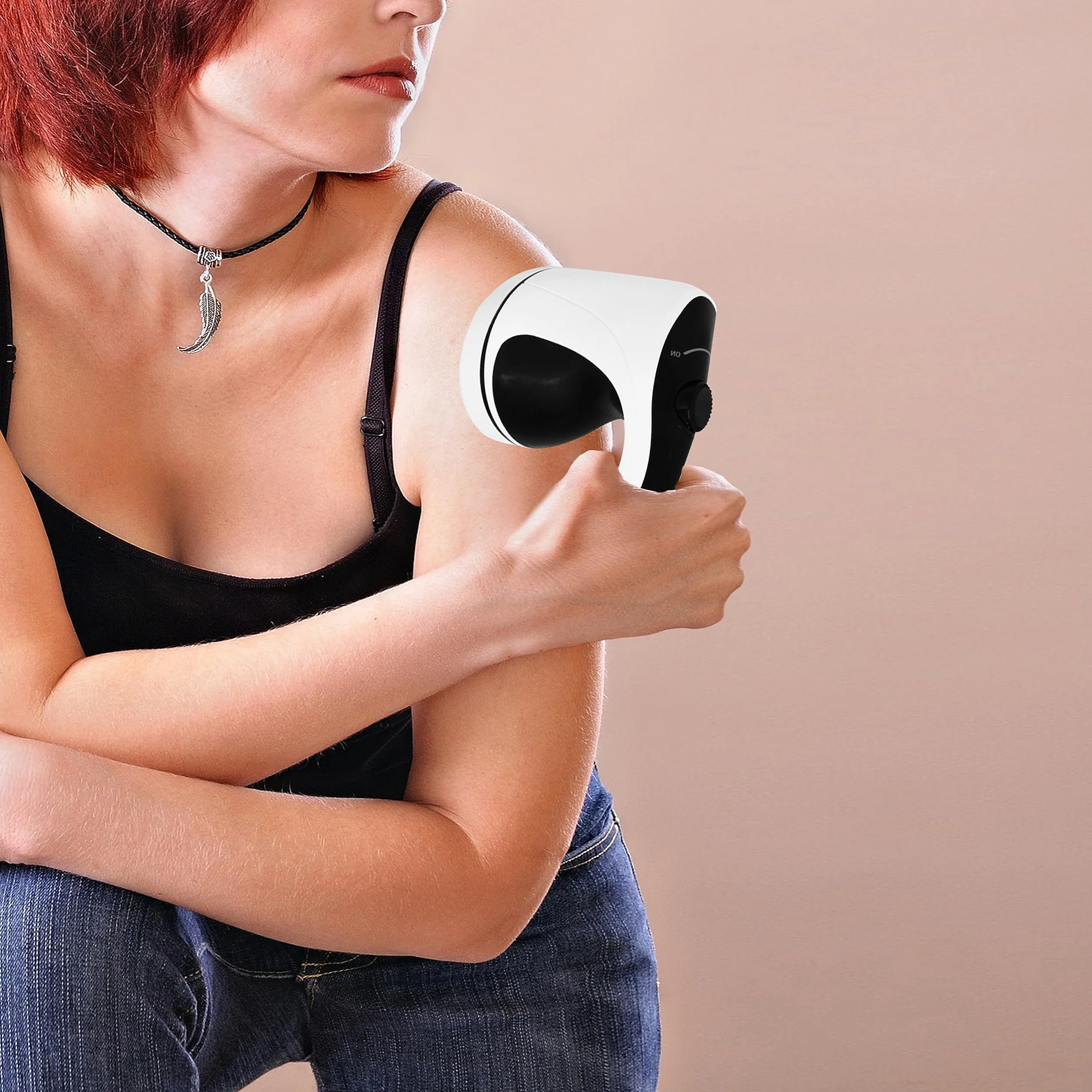 Retoo Elektryczny masażer antycellulitowy z funkcją podgrzewania oraz masażu wibracyjnego, 7 w 1 pistolet do masażu z 4 wymiennymi głowicami dla różnych partii ciała, przenośny i wszechstronny