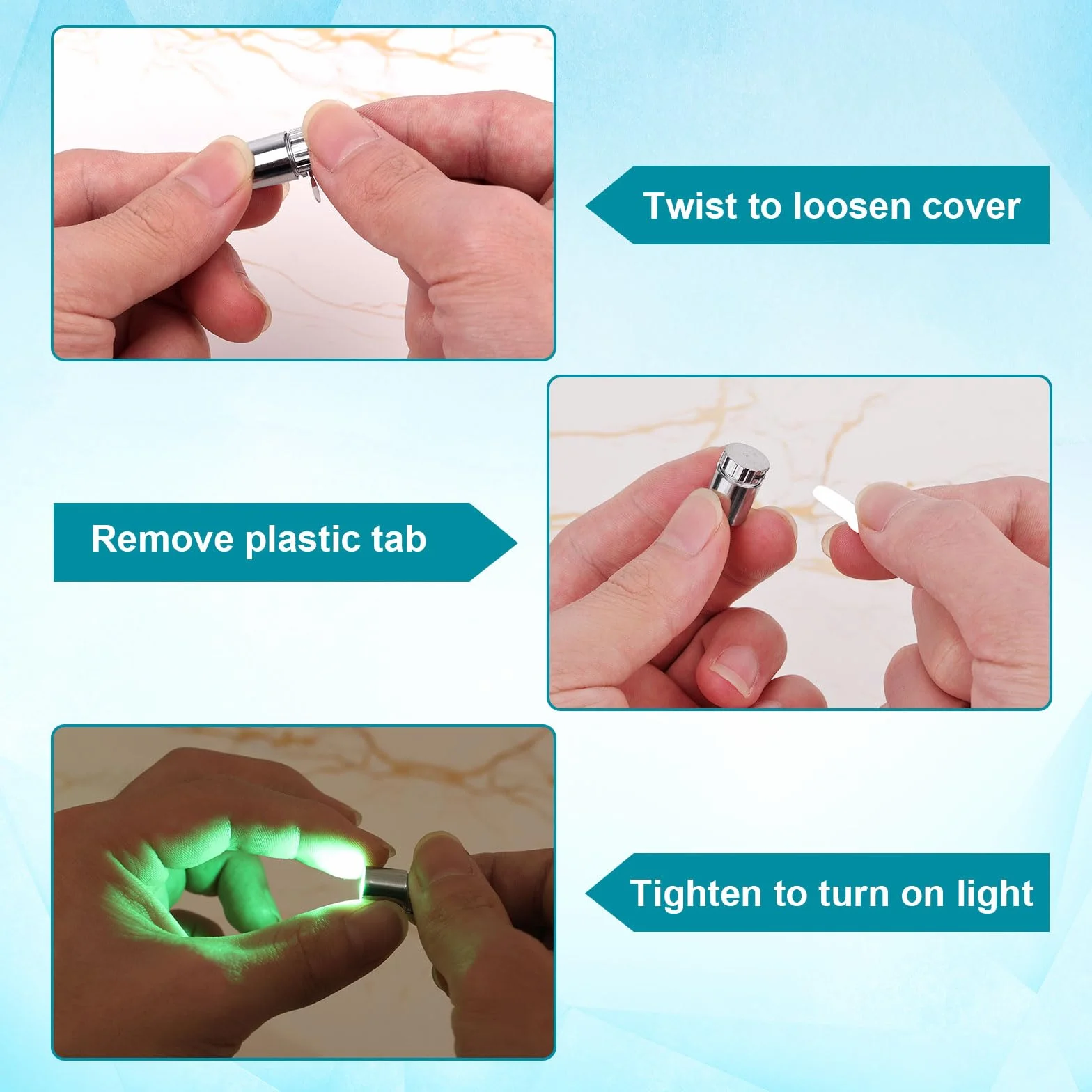10szt Miniaturowe Lampki LED, Mini Mały Światło z Dołączoną Baterią Micro Reflektor Świateł do Dekoracji Przyjęcia DIY Paper Lantern Akcesoria do Domku dla Lalek (Zielony)
