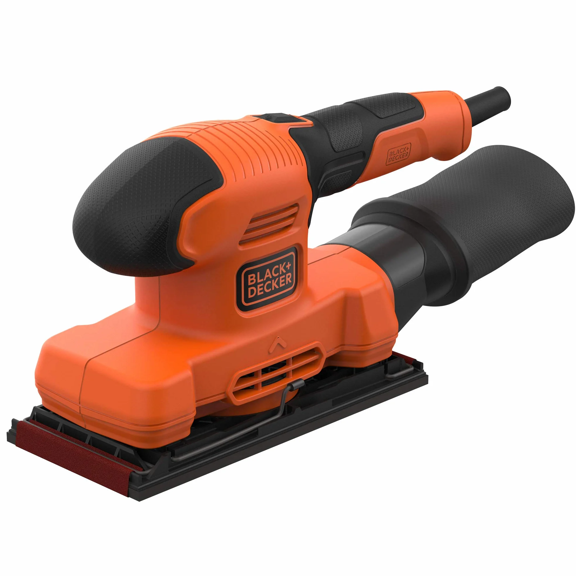 Black+Decker BEW210 szlifierka oscylacyjna (150 W, płyty ścierne 90 x 187 mm, ze zintegrowanym systemem odsysania pyłu, do szlifowania/polerowania dużych powierzchni, w tym 1 papier ścierny K100)