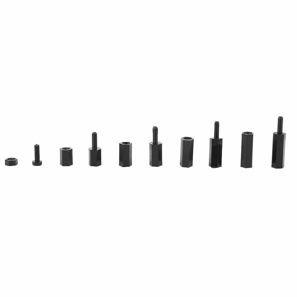 M2 Standoff Kit, 180pcs Schwarz M2 Male Female Standoffs Schrauben Muttern Sortiment Kit mit Box