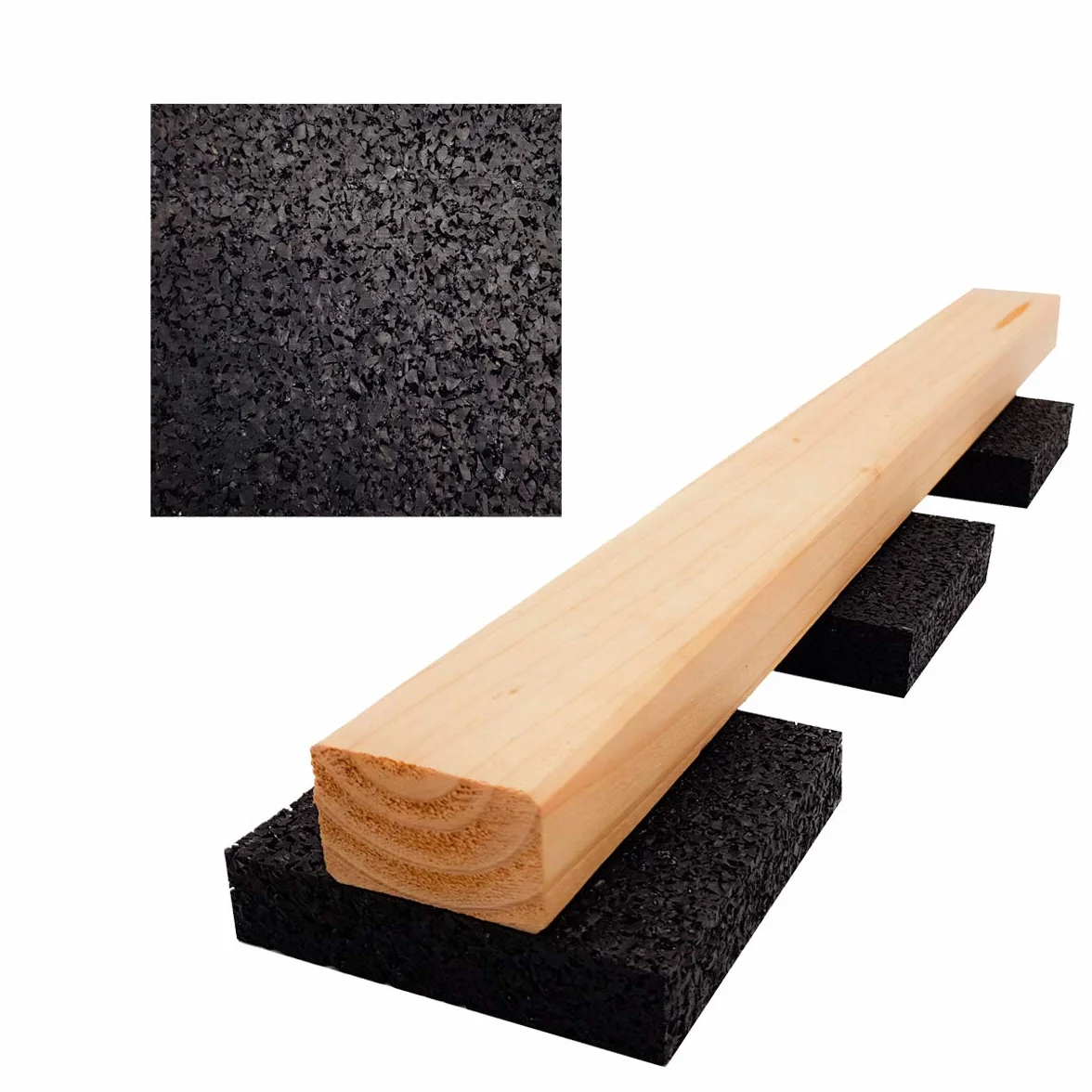 Podkładki tarasowe 90x90x20 mm 100 sztuk wodoodporne maty gumowe do drewna tarasowego