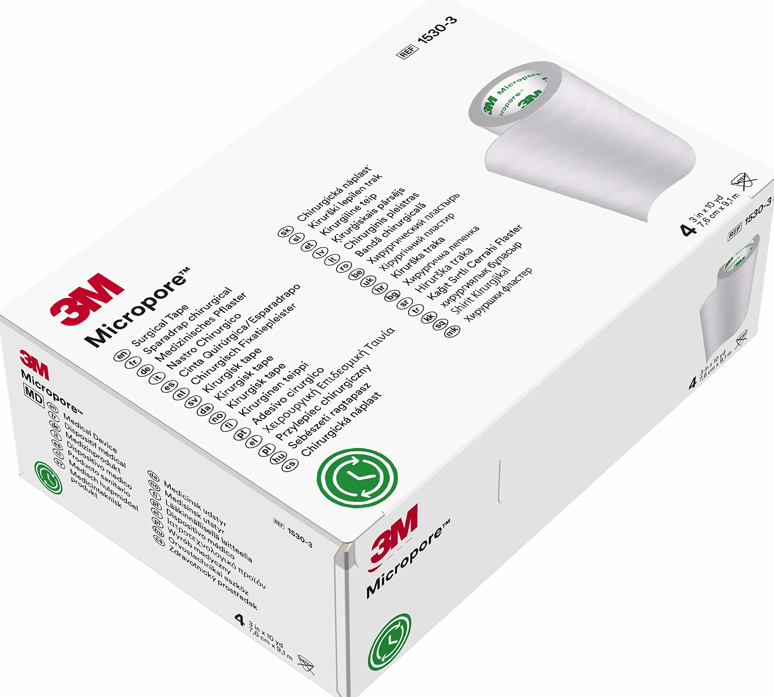 3M Mikropore MM1530-3 3M taśma pomiarowa 3M 7,5 cm x 10 m (opakowanie 4 szt.)