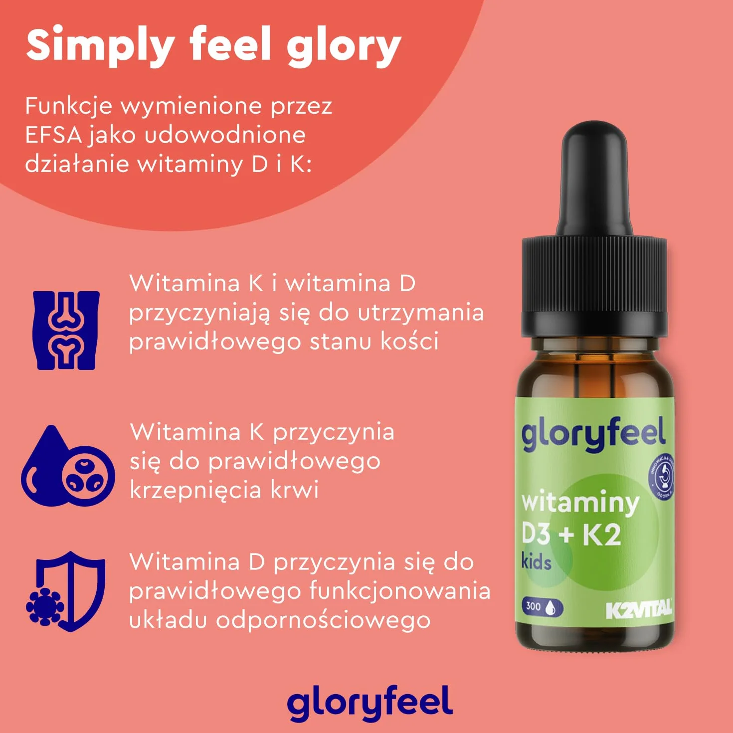 Witamina D3 K2 krople dla dzieci 25 µg K2VITAL® 500 j.m. witaminy D wegańskie 10 miesięcy zapasu