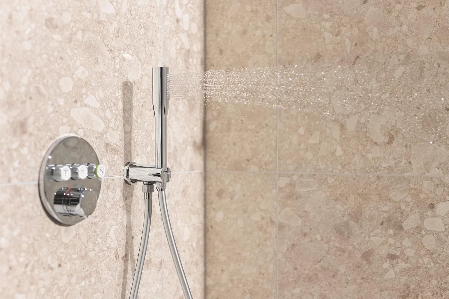 GROHE Vitalio Get – słuchawka prysznicowa, 1 rodzaj strumienia (doskonały obraz strumienia, nadaje się do podgrzewaczy wody, słuchawka prysznicowa z podwójnymi ściankami, system zapobiegający