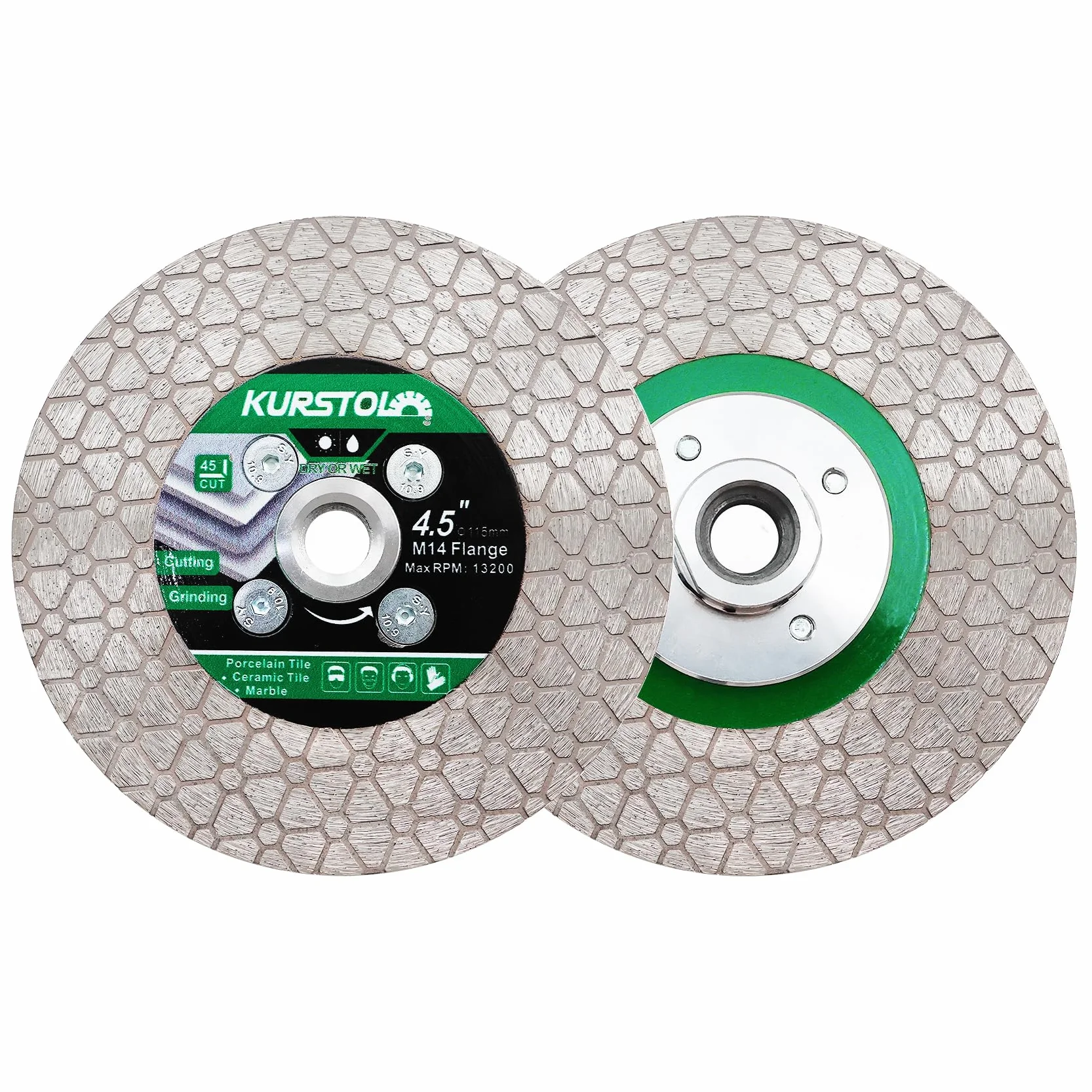 Płytka diamentowa - 2 szt. 115 mm frez do płytek diamentowych z gwintem M14 do cięcia i szlifowania płytek ceramicznych, porcelany, granitu, marmuru