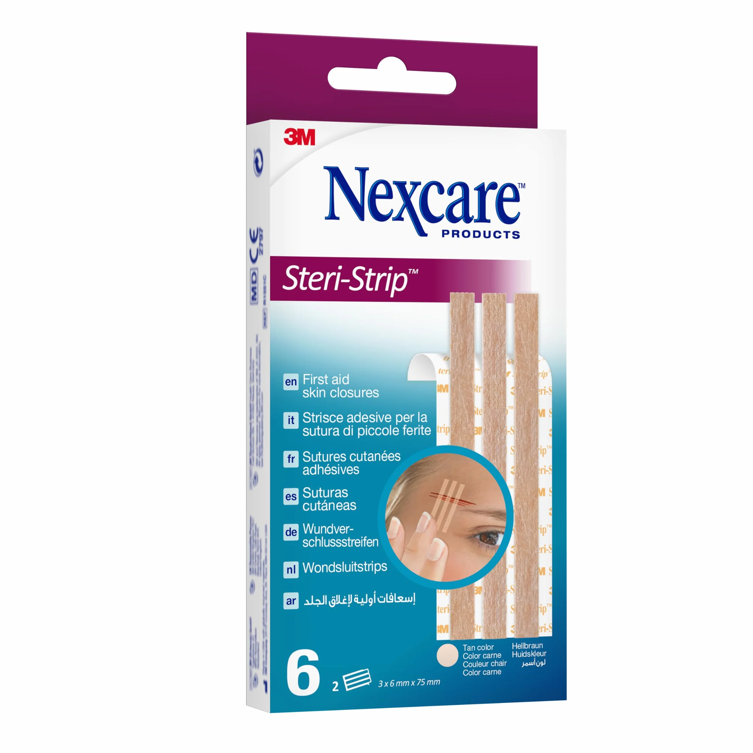 Nexcare Steri-Strip Szwy skórne 6 mm x 75 mm 6 sztuk