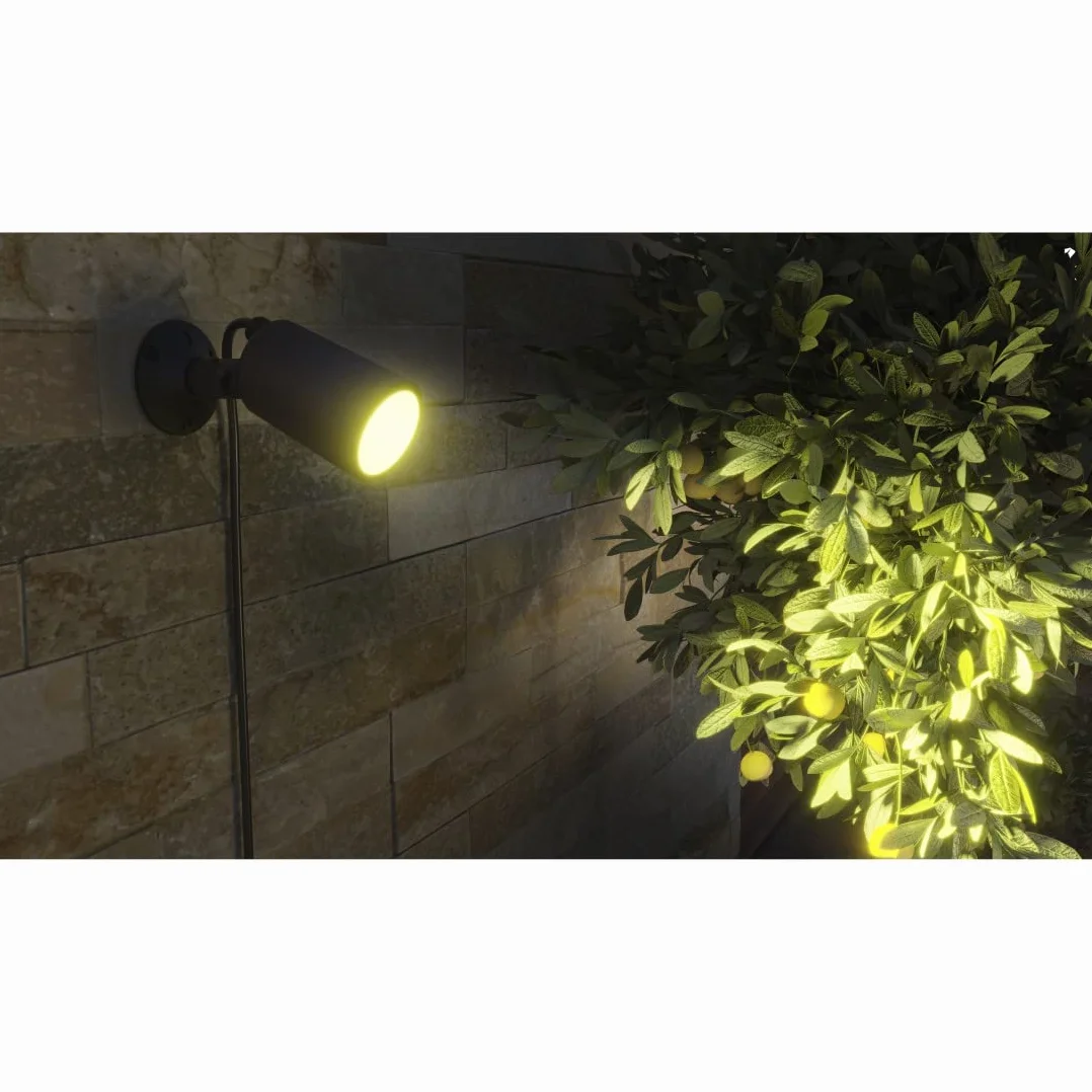 Hama lampa ogrodowa Wi-Fi (WiFi, WLAN, kolory RGB, wodoodporna, inteligentne oświetlenie, multi colour, ciepła biel, 7 W, 450 lumenów, IP65) czarna