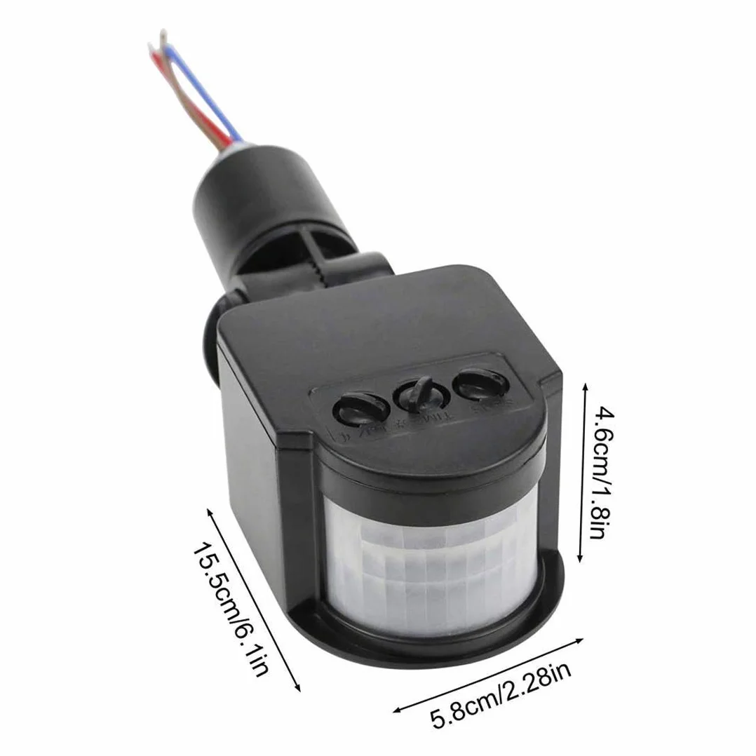 Hailege 2 szt. DC 12 V zewnętrzny przełącznik czujnika podczerwieni do monitora PIR - 12 V automatyczny czujnik ruchu na podczerwień, zegar do montażu na ścianie, zewnętrzny czujnik ruchu, przełącznik