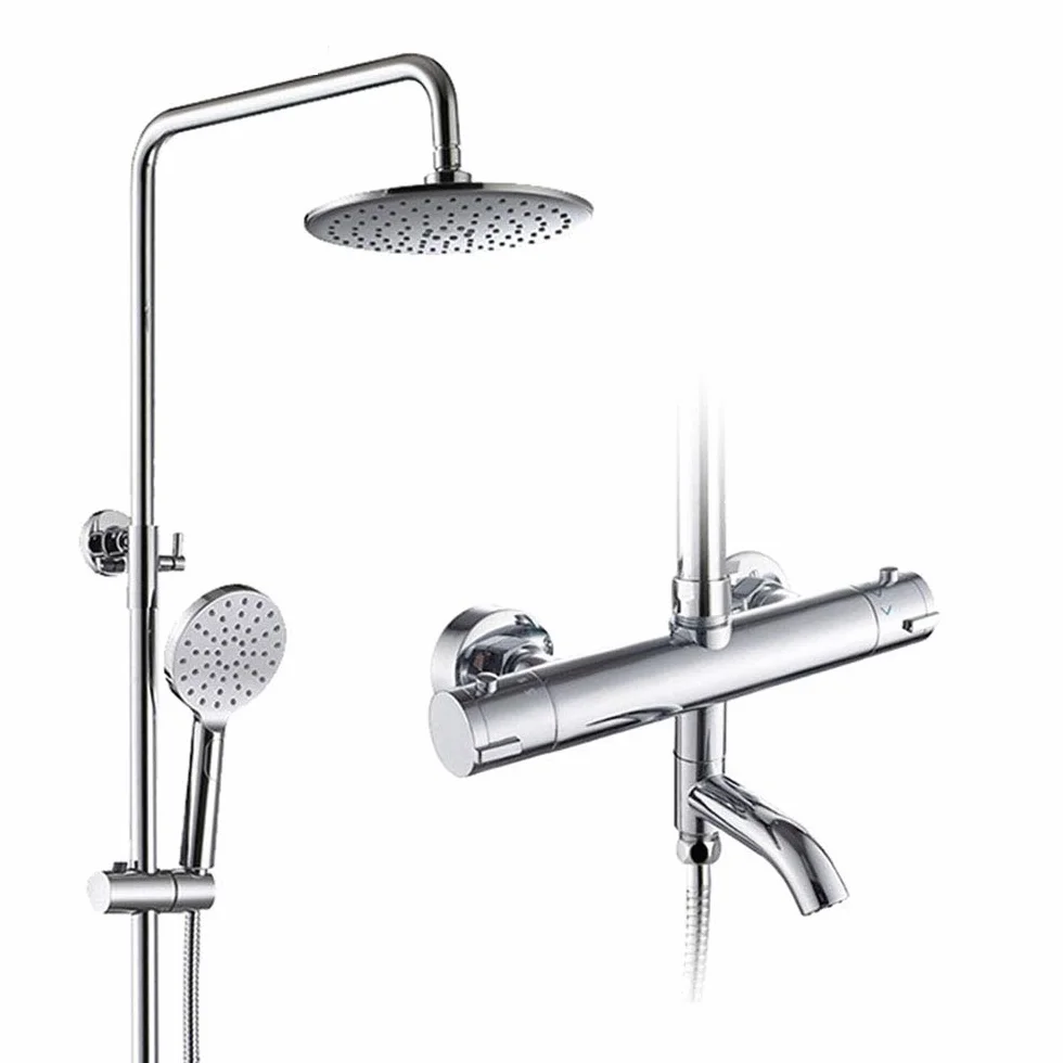 Baterie natryskowe termostatyczne, łazienkowe, bateria prysznicowa, bateria wannowa, ścienny, mieszacz deszczowy, zestaw natryskowy, A, B