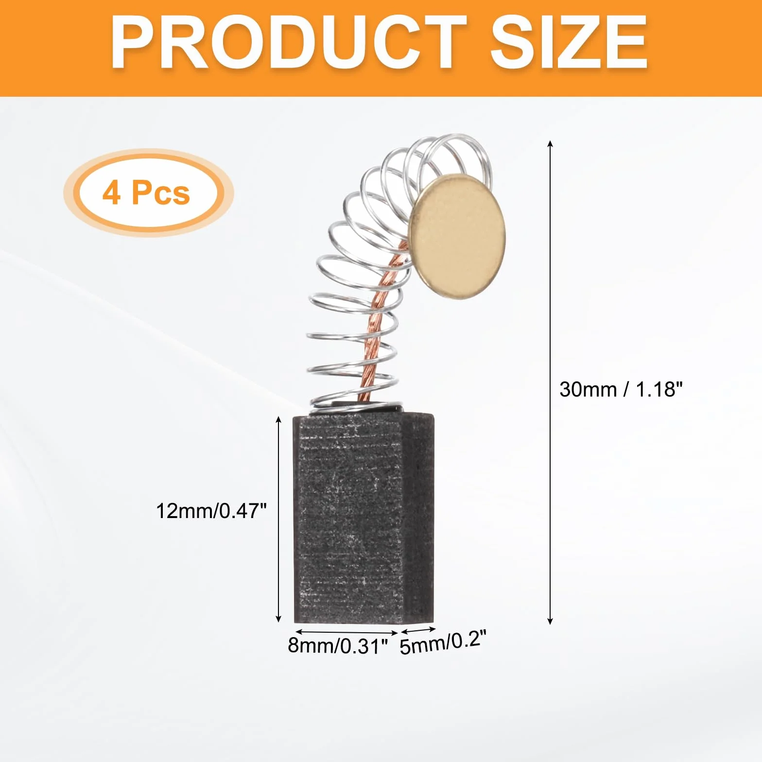 QUARKZMAN Zestaw 4 szczotek węglowych CB50 zastępuje 12 x 8 x 5 mm do większości elektronarzędzi, wiertarek, silników, pił tarczowych, części zamiennych