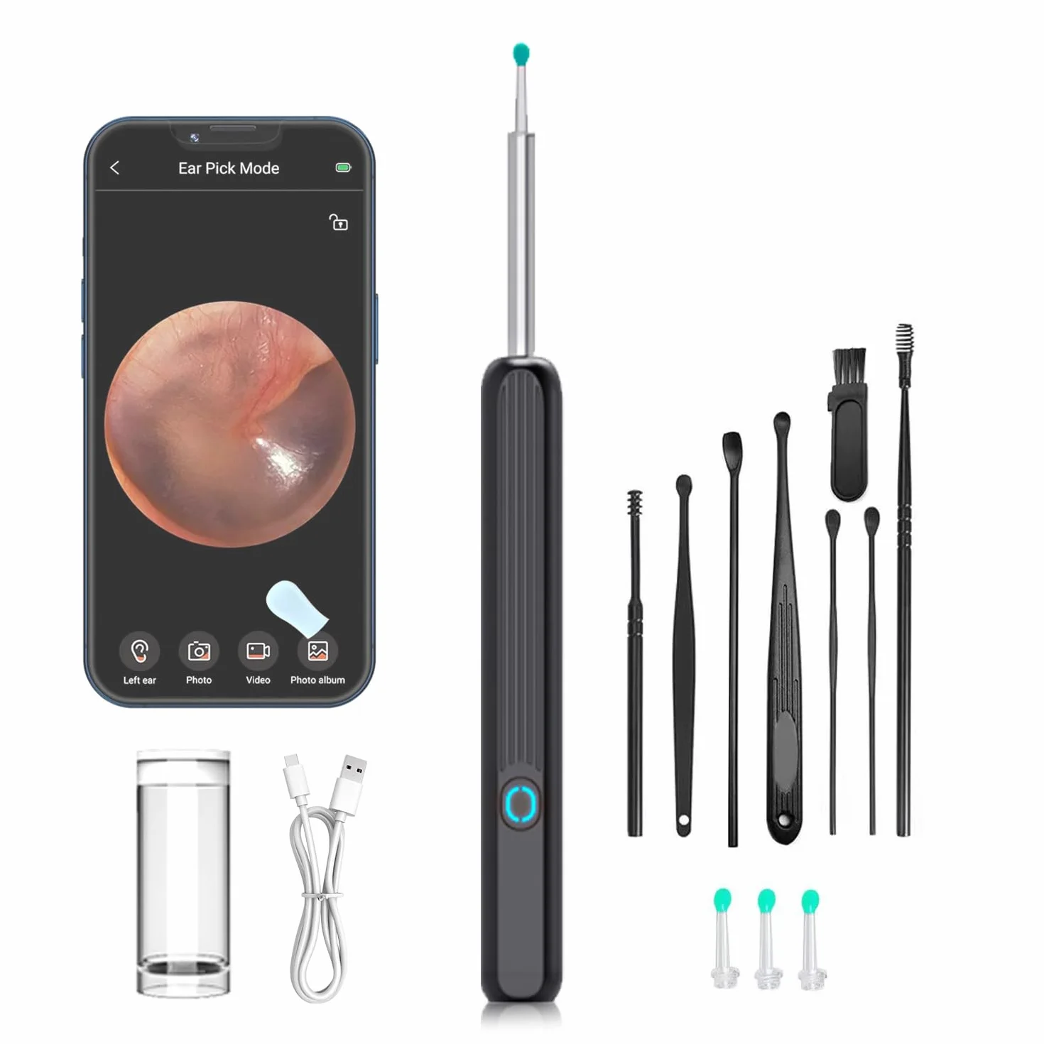 Cyfrowy otoskop WIFI do czyszczenia uszu z kamerą 1296P 3,5 mm HD wodoodporny